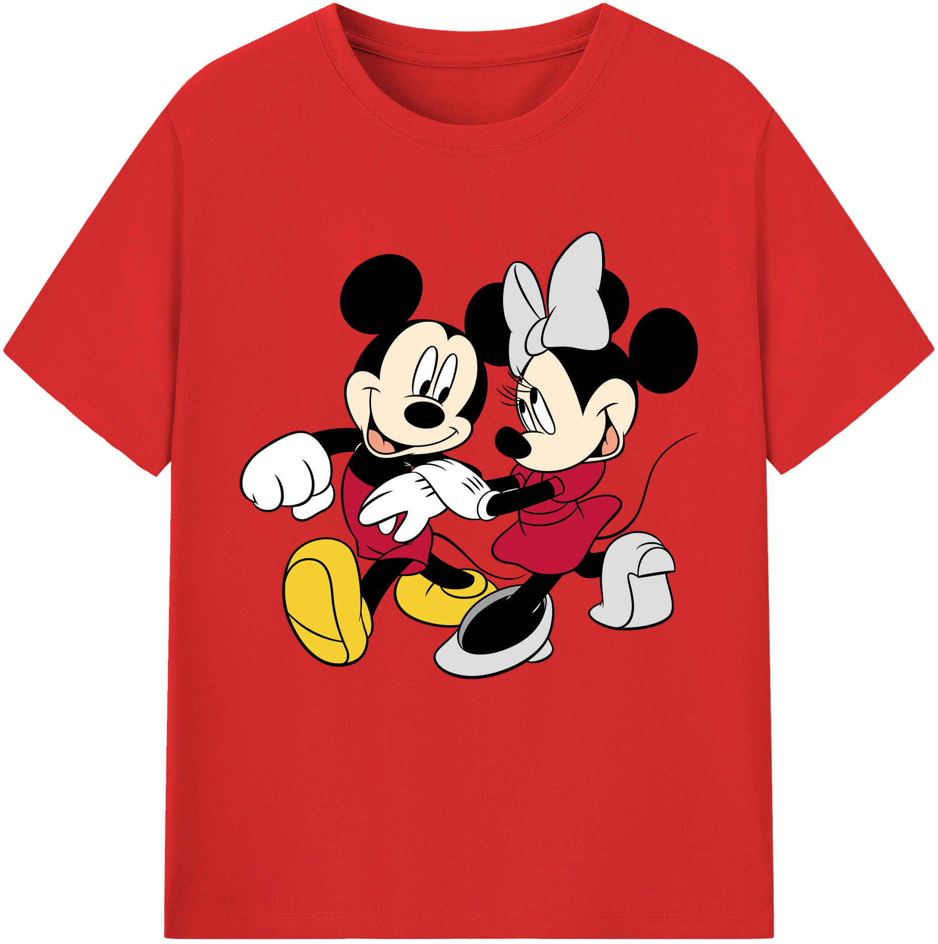 （画像用） ミッキーマウス Mickey Mouse 綿100％半袖Tシャツ（フロントプリント）