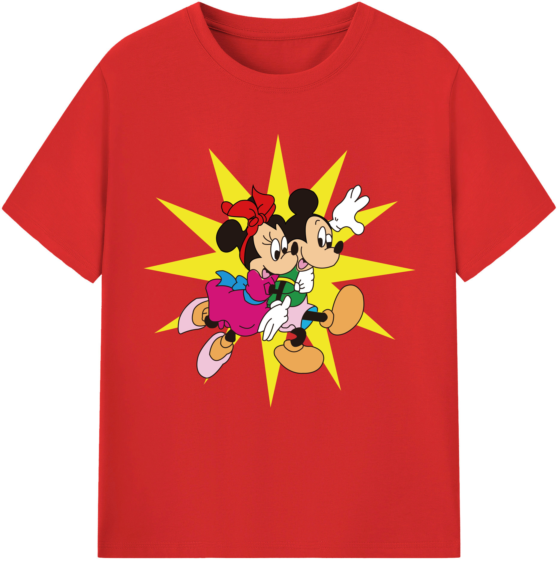 （画像用） ミッキーマウス Mickey Mouse 綿100％半袖Tシャツ（フロントプリント）