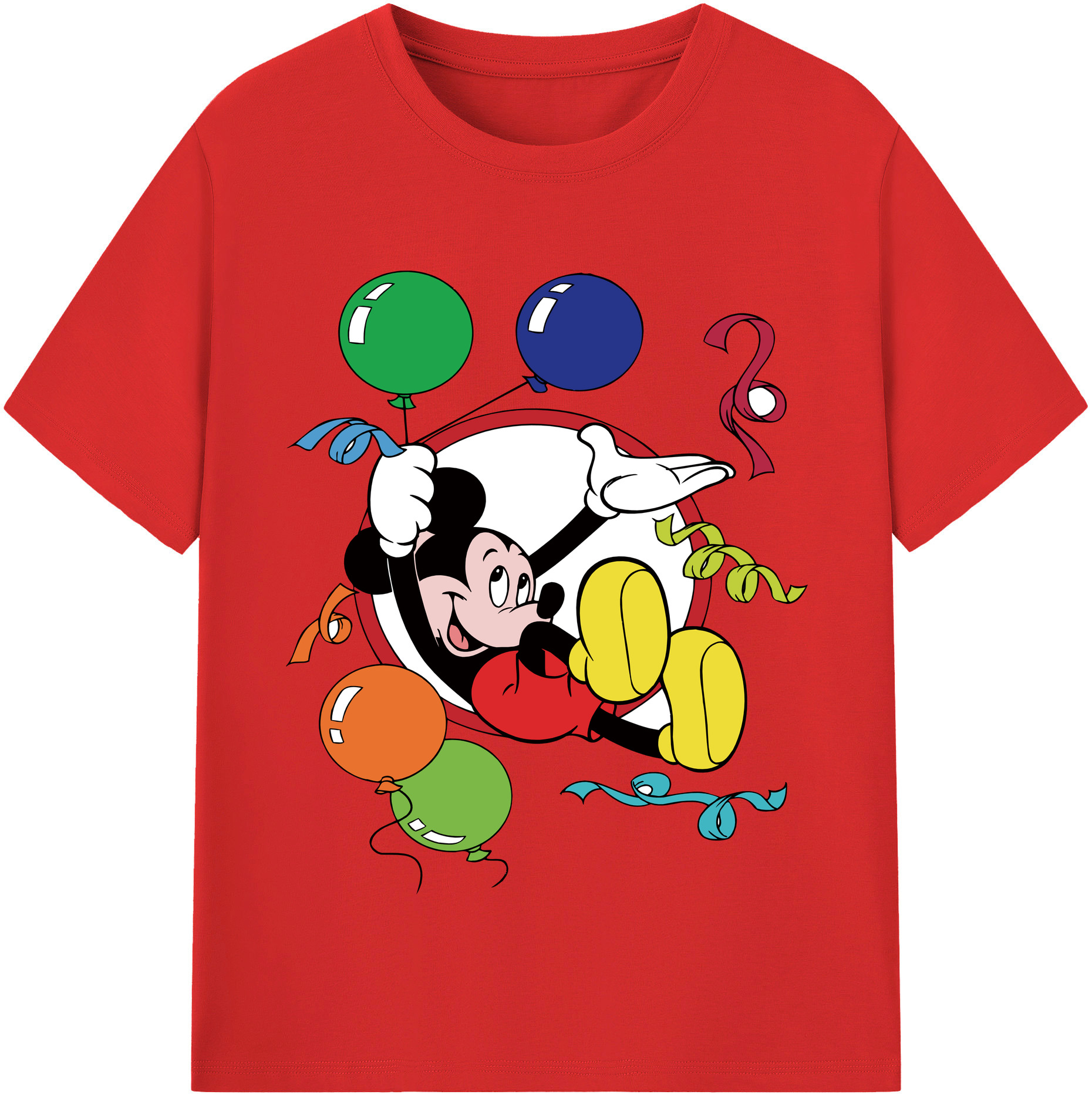 （画像用） ミッキーマウス Mickey Mouse 綿100％半袖Tシャツ（フロントプリント）