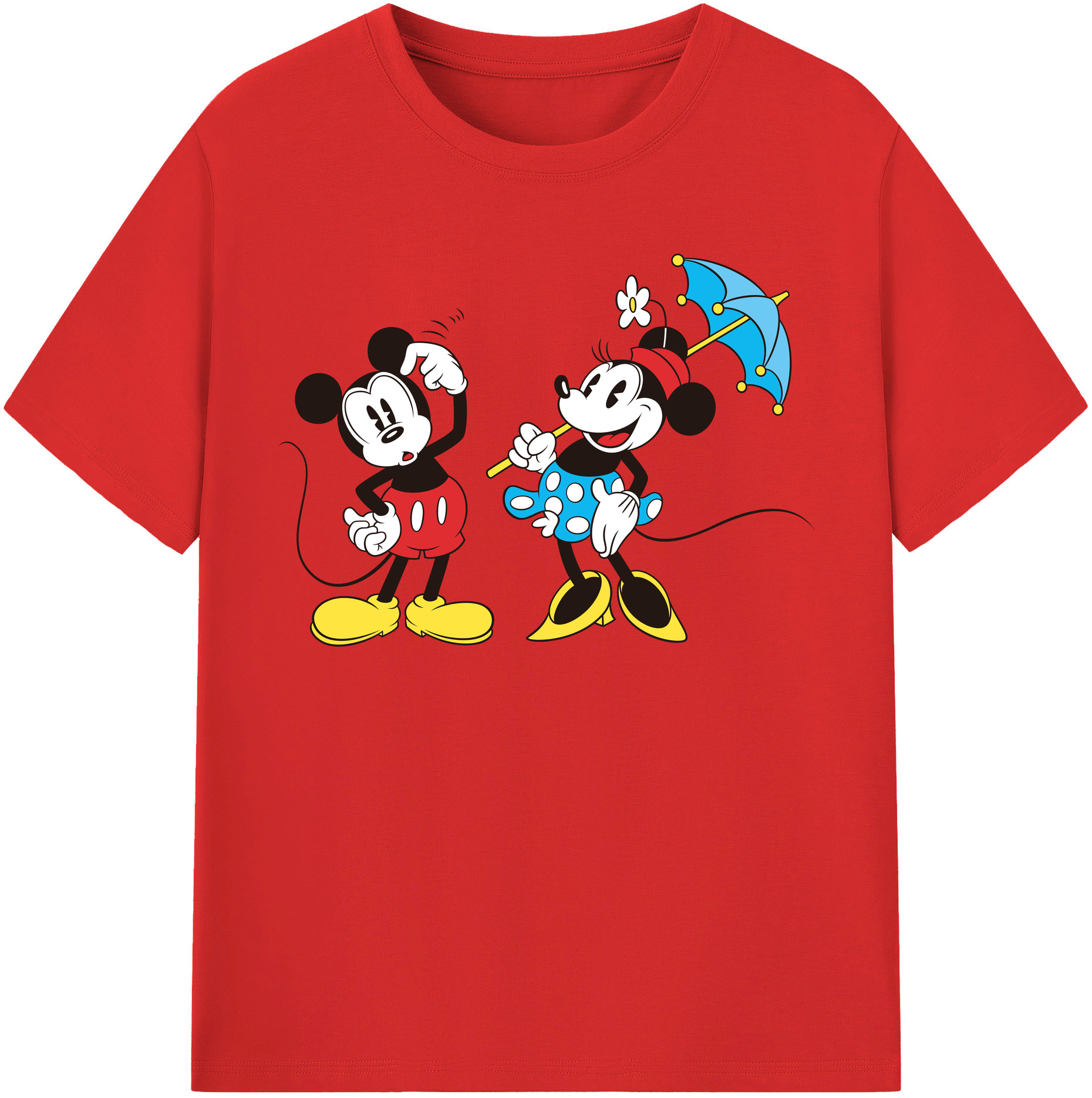 （画像用） ミッキーマウス Mickey Mouse 綿100％半袖Tシャツ（フロントプリント）