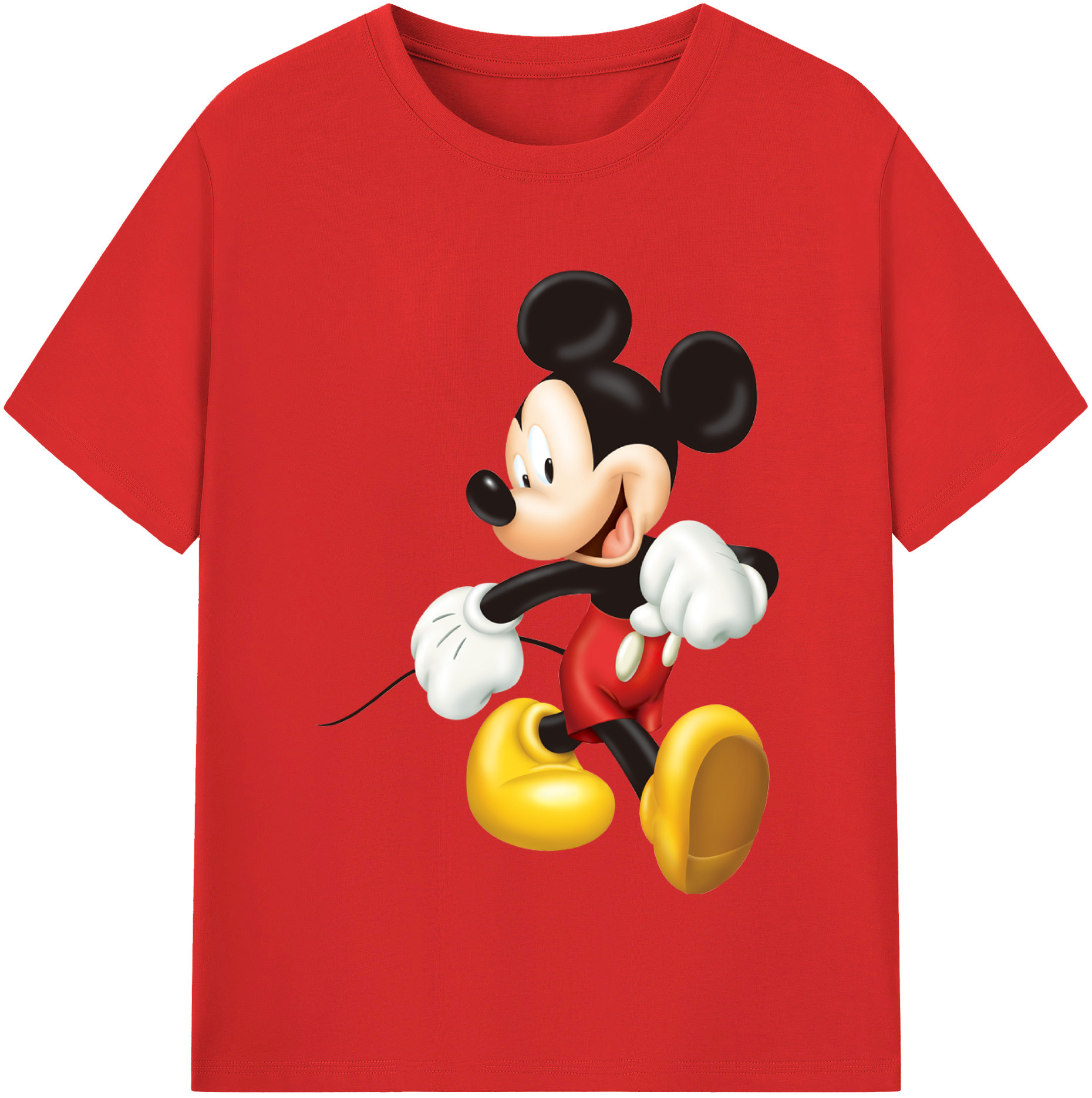 （画像用） ミッキーマウス Mickey Mouse 綿100％半袖Tシャツ（フロントプリント）