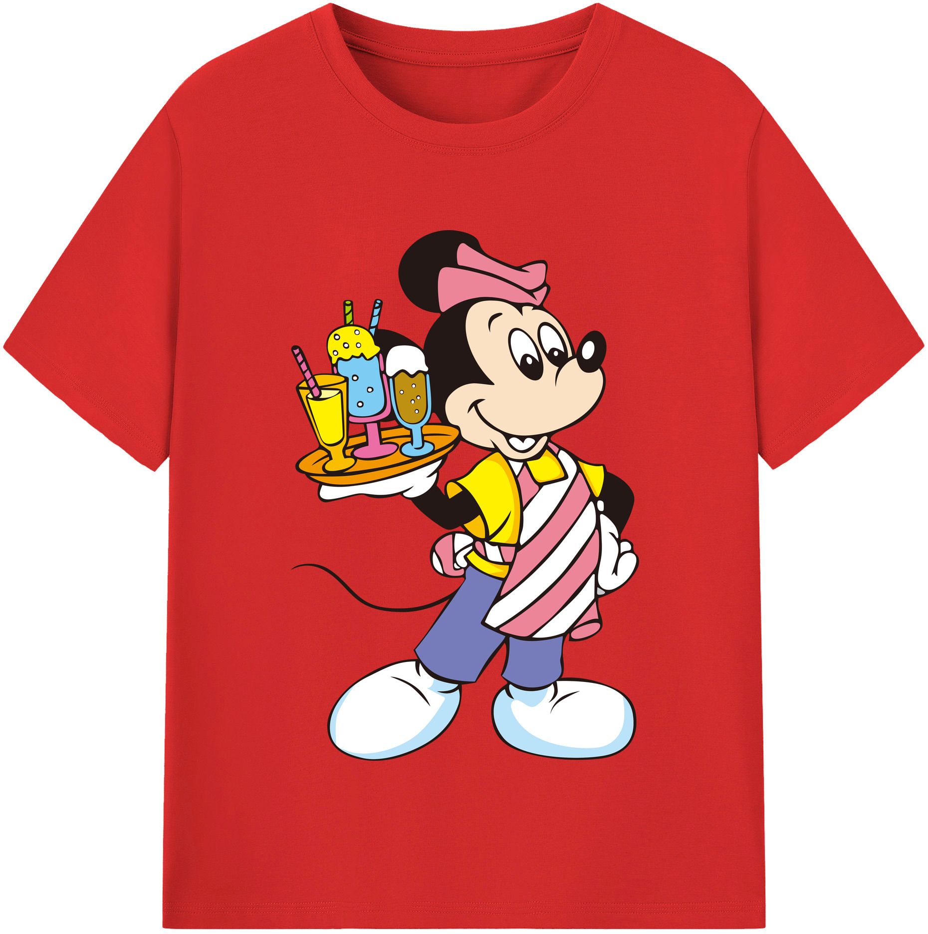 （画像用） ミッキーマウス Mickey Mouse 綿100％半袖Tシャツ（フロントプリント）