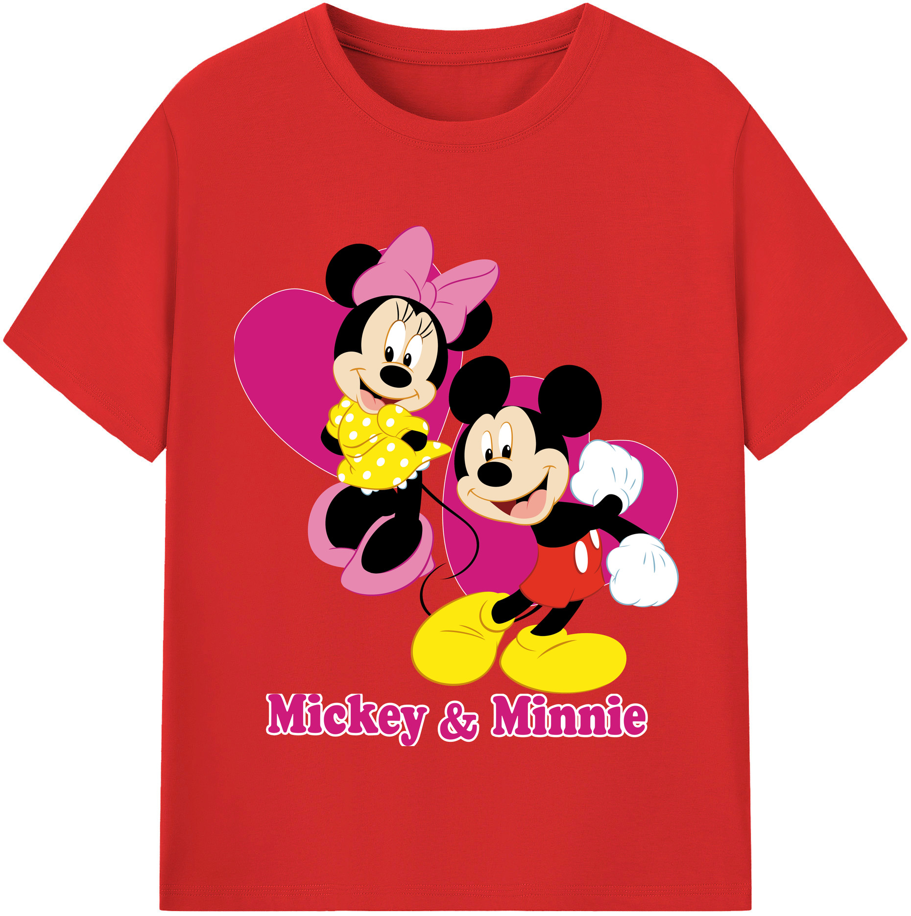（画像用） ミッキーマウス Mickey Mouse 綿100％半袖Tシャツ（フロントプリント）