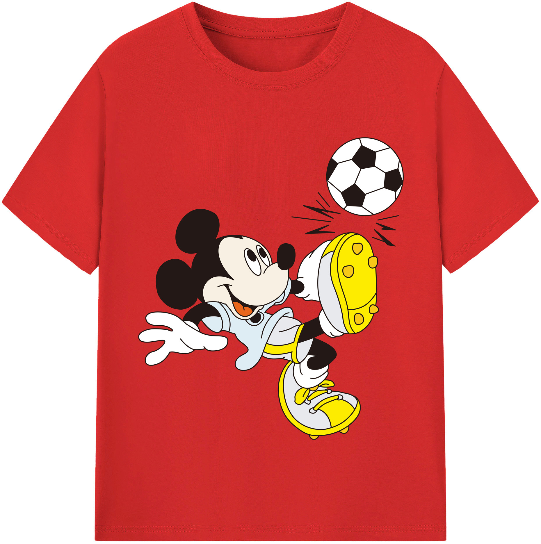 （画像用） ミッキーマウス Mickey Mouse 綿100％半袖Tシャツ（フロントプリント）
