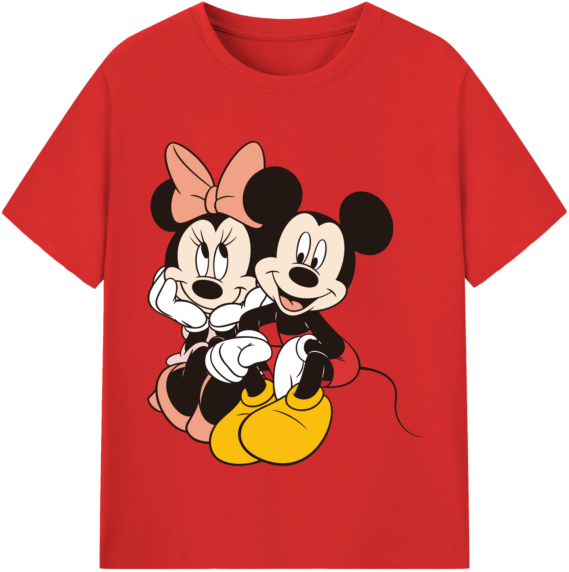 （画像用） ミッキーマウス Mickey Mouse 綿100％半袖Tシャツ（フロントプリント）