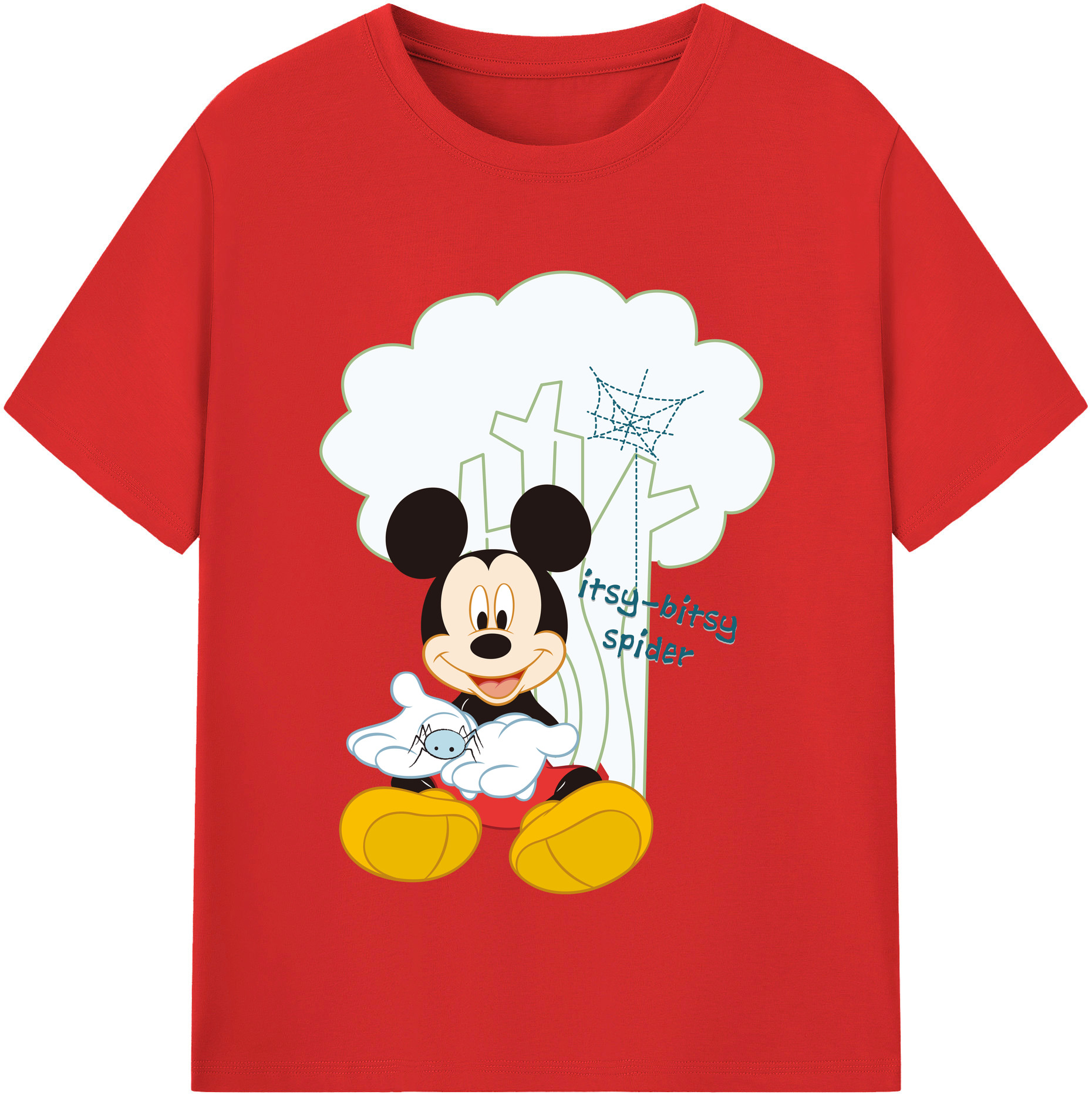 （画像用） ミッキーマウス Mickey Mouse 綿100％半袖Tシャツ（フロントプリント）