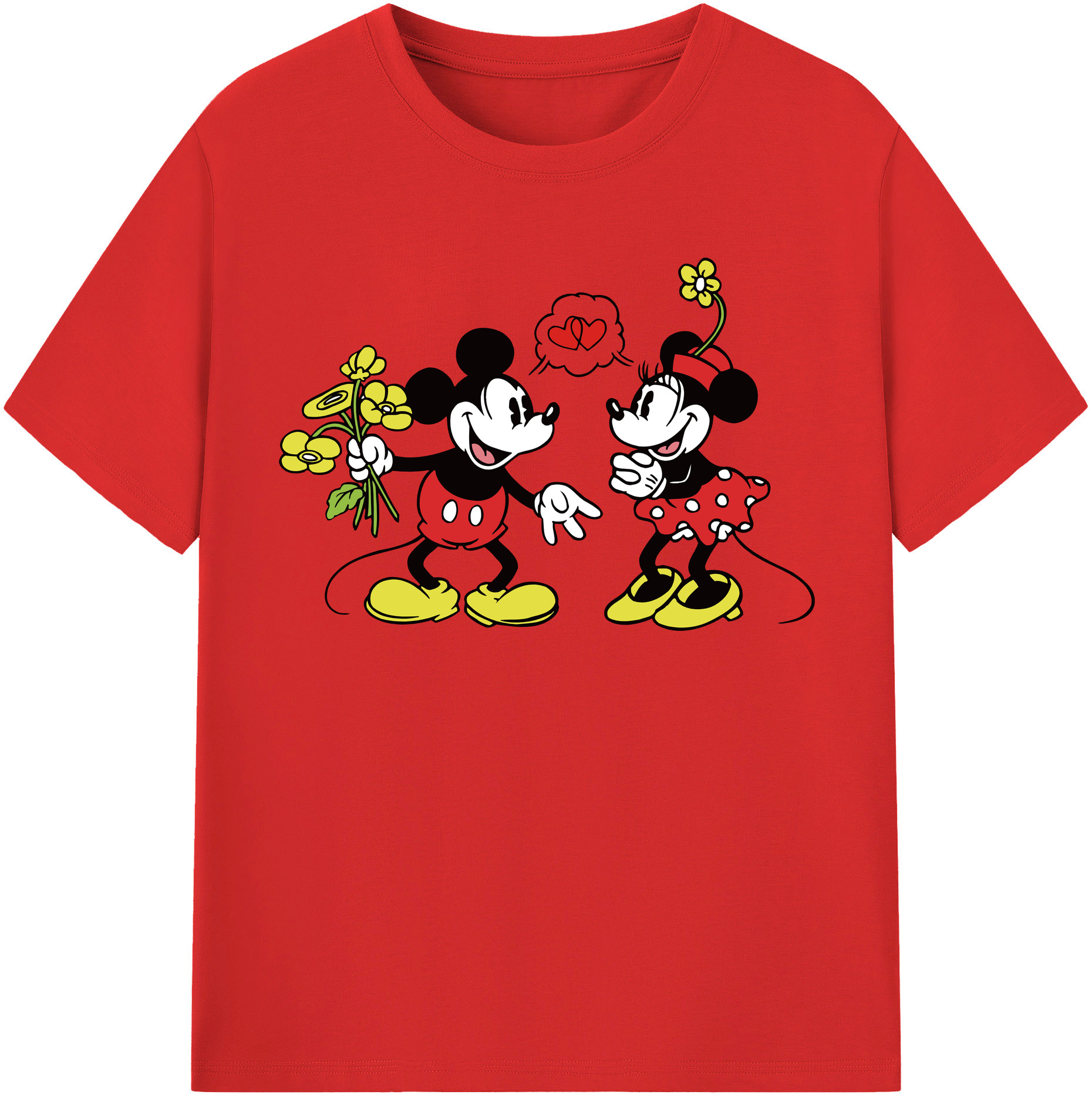 （画像用） ミッキーマウス Mickey Mouse 綿100％半袖Tシャツ（フロントプリント）