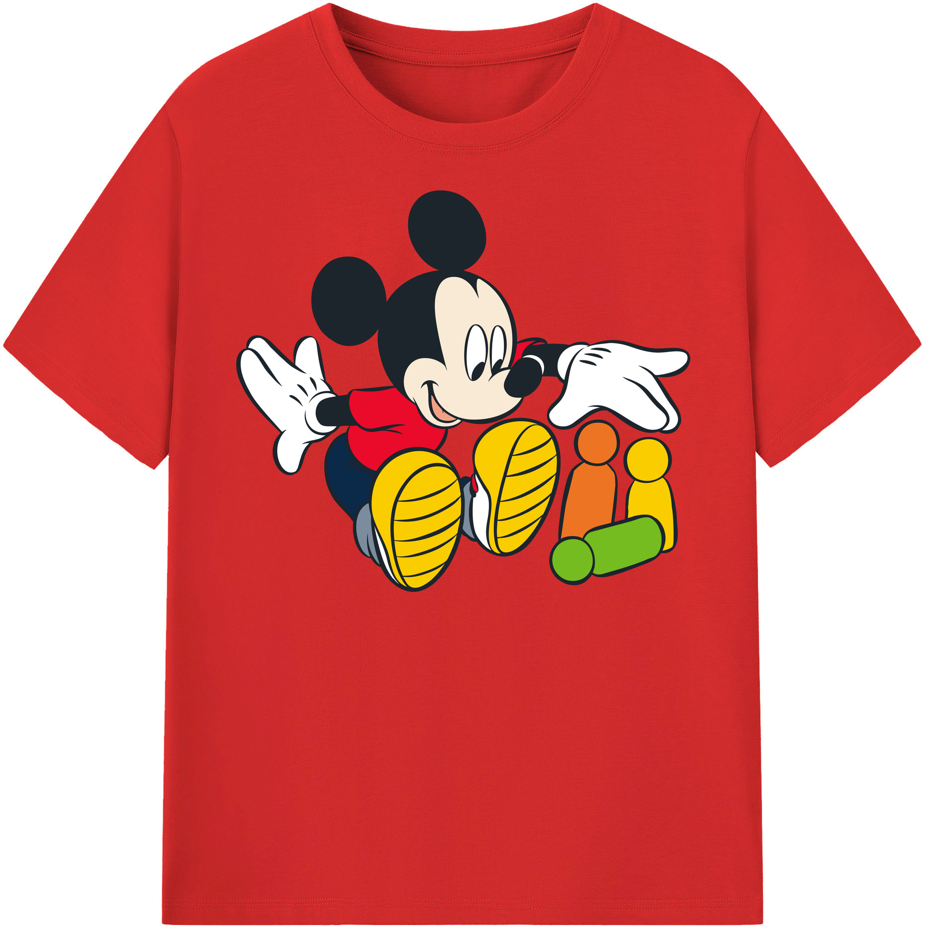 （画像用） ミッキーマウス Mickey Mouse 綿100％半袖Tシャツ（フロントプリント）