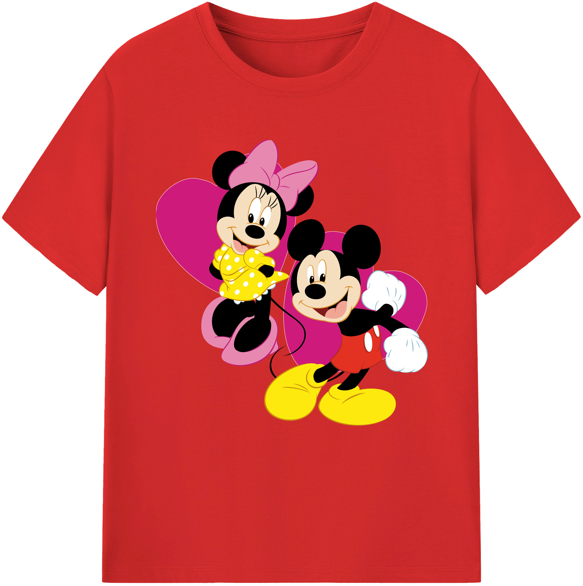 （画像用） ミッキーマウス Mickey Mouse 綿100％半袖Tシャツ（フロントプリント）