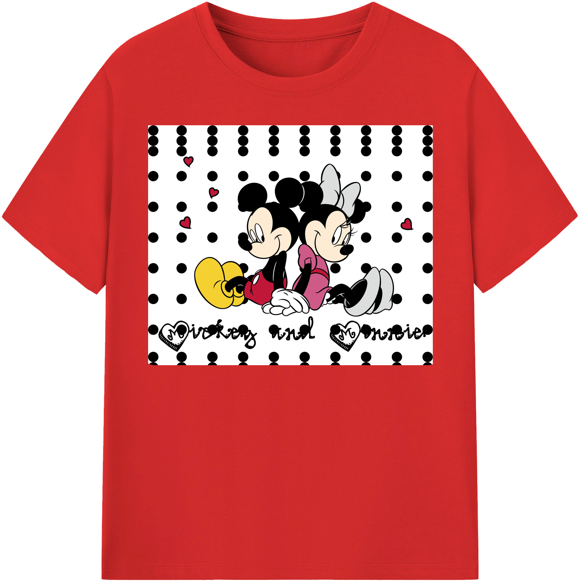 （画像用） ミッキーマウス Mickey Mouse 綿100％半袖Tシャツ（フロントプリント）