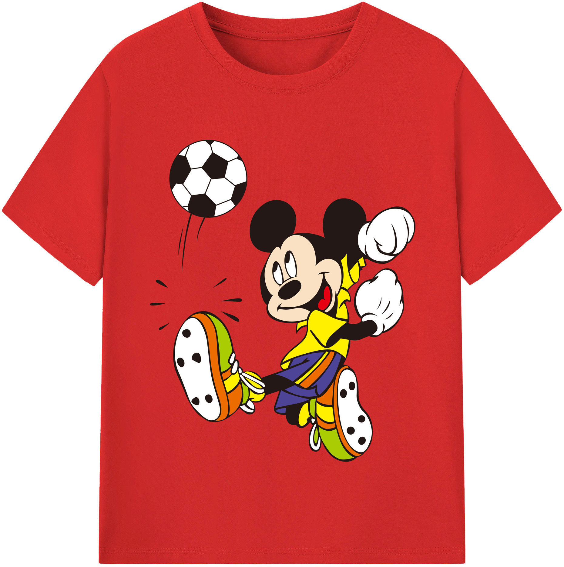 （画像用） ミッキーマウス Mickey Mouse 綿100％半袖Tシャツ（フロントプリント）