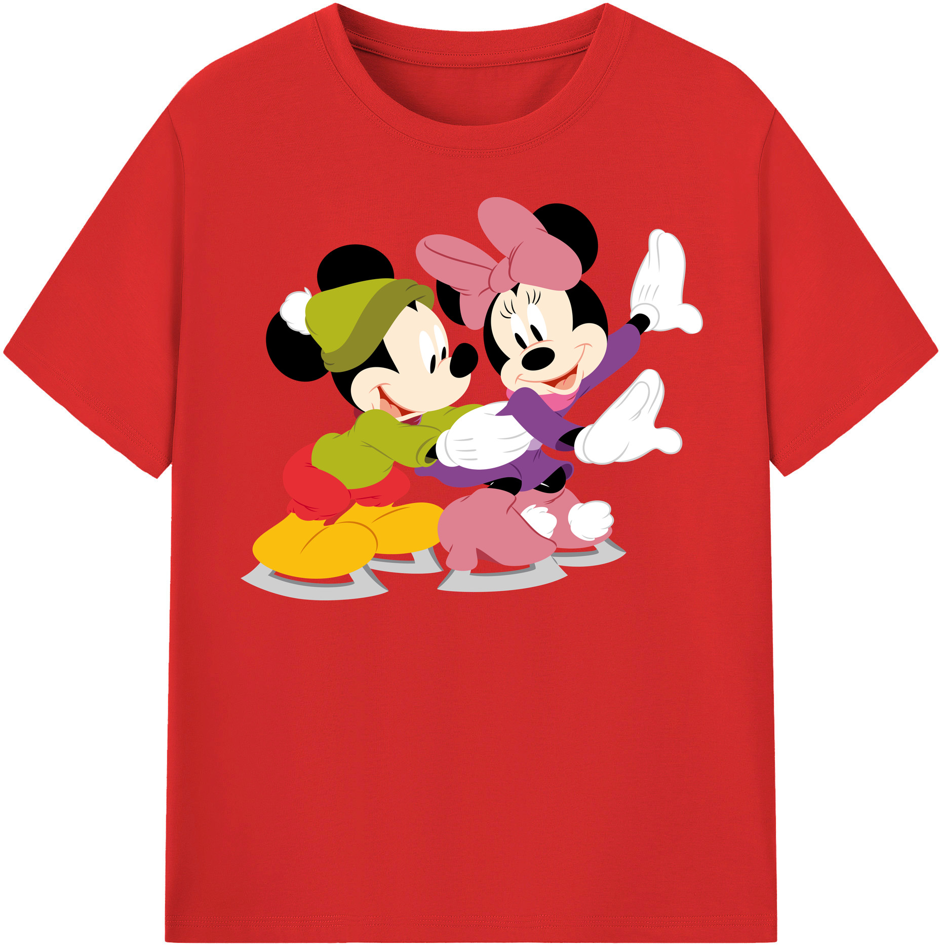 （画像用） ミッキーマウス Mickey Mouse 綿100％半袖Tシャツ（フロントプリント）
