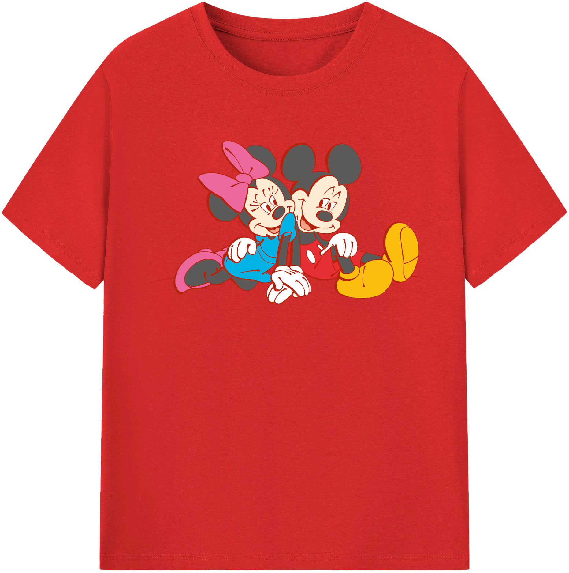 （画像用） ミッキーマウス Mickey Mouse 綿100％半袖Tシャツ（フロントプリント）