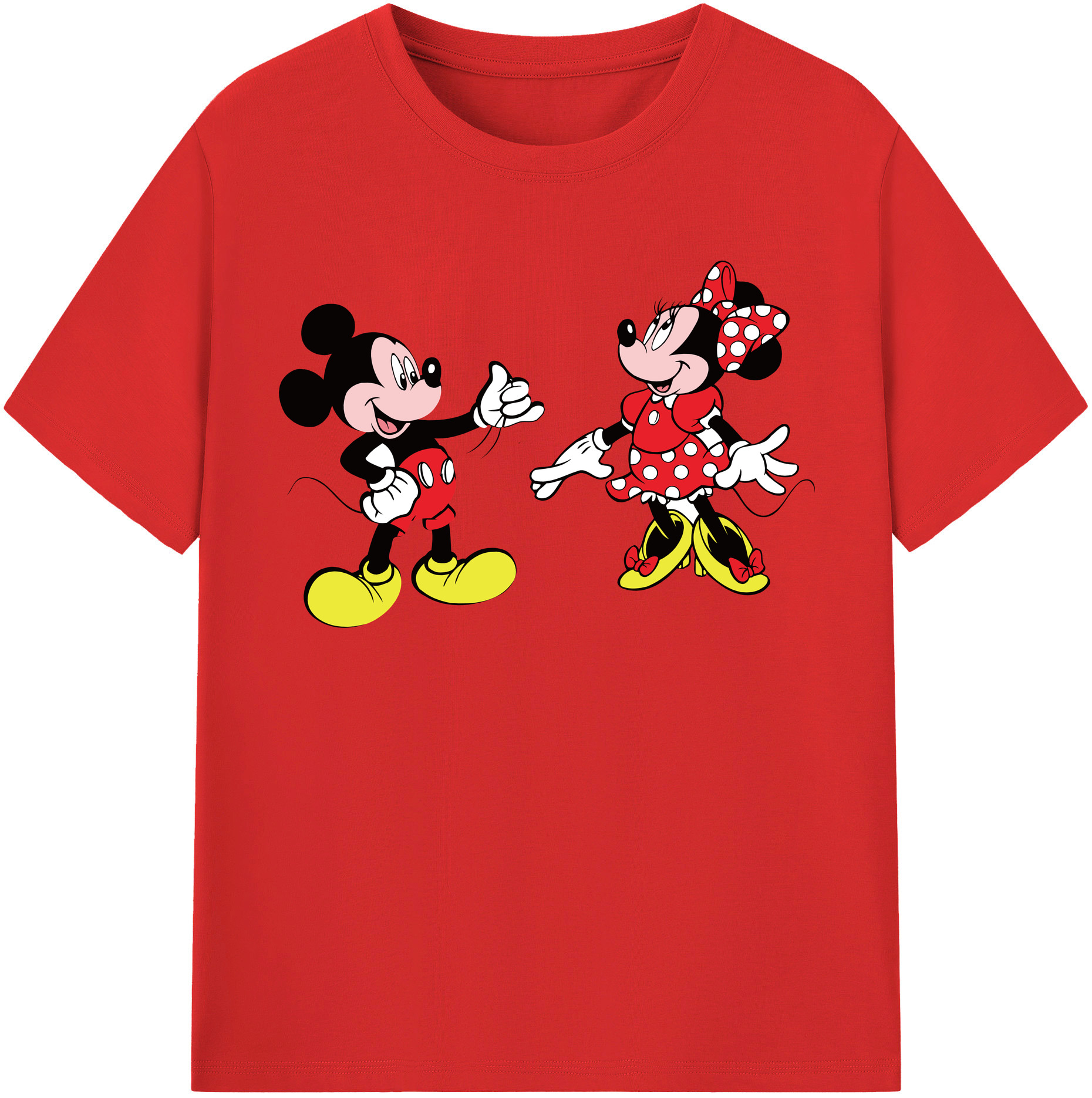 （画像用） ミッキーマウス Mickey Mouse 綿100％半袖Tシャツ（フロントプリント）