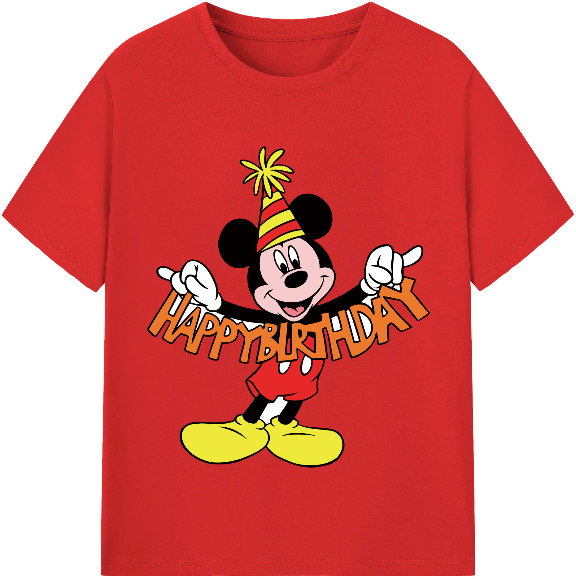 （画像用） ミッキーマウス Mickey Mouse 綿100％半袖Tシャツ（フロントプリント）