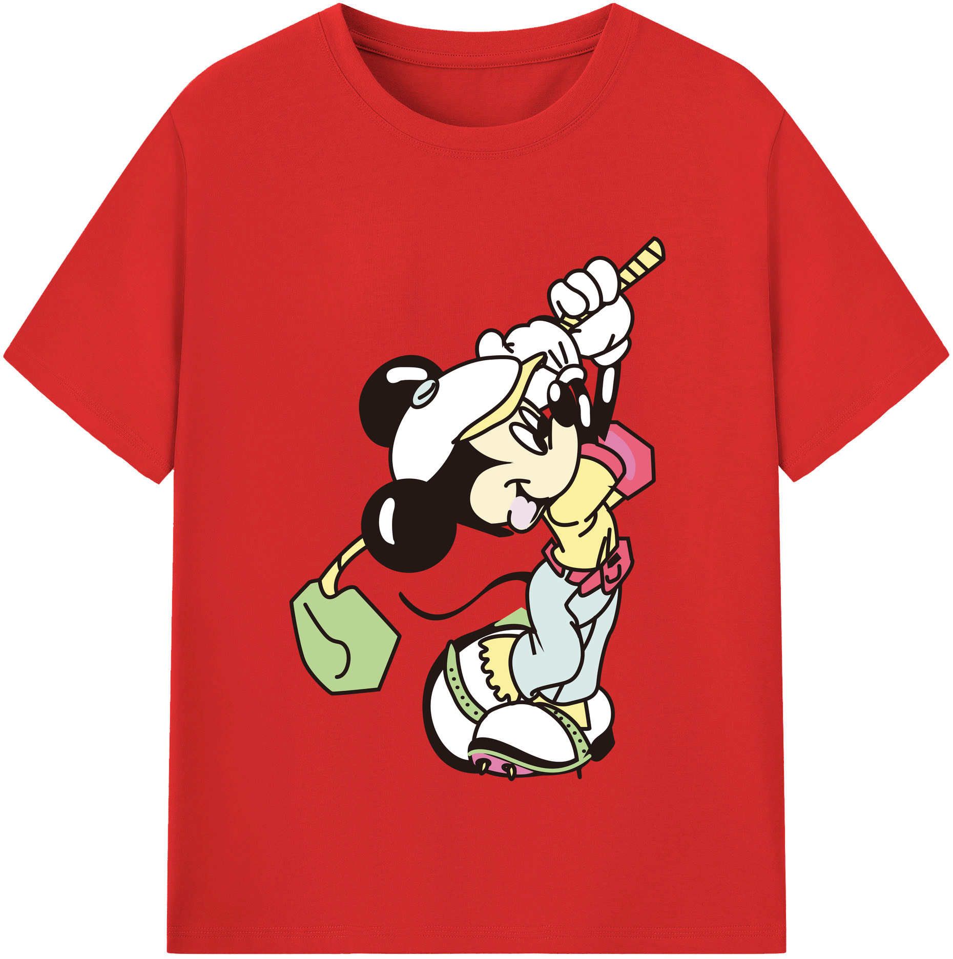 （画像用） ミッキーマウス Mickey Mouse 綿100％半袖Tシャツ（フロントプリント）
