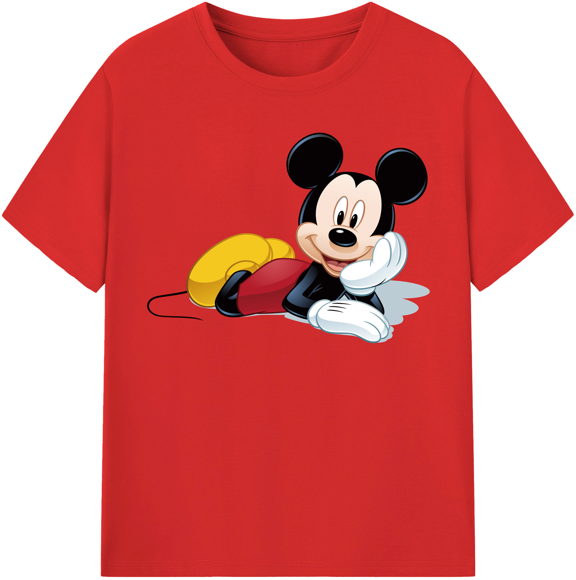 （画像用） ミッキーマウス Mickey Mouse 綿100％半袖Tシャツ（フロントプリント）