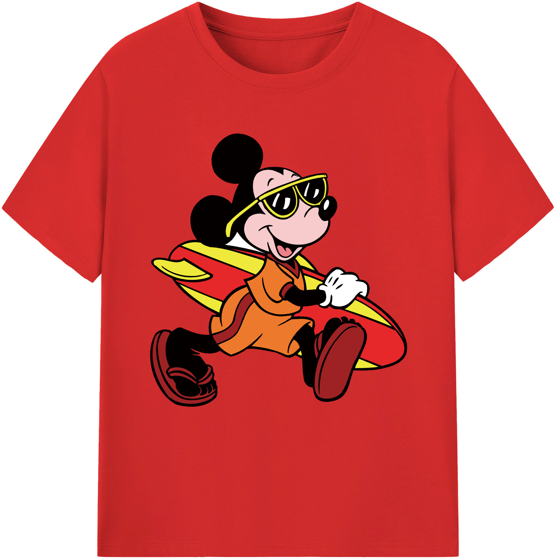 （画像用） ミッキーマウス Mickey Mouse 綿100％半袖Tシャツ（フロントプリント）