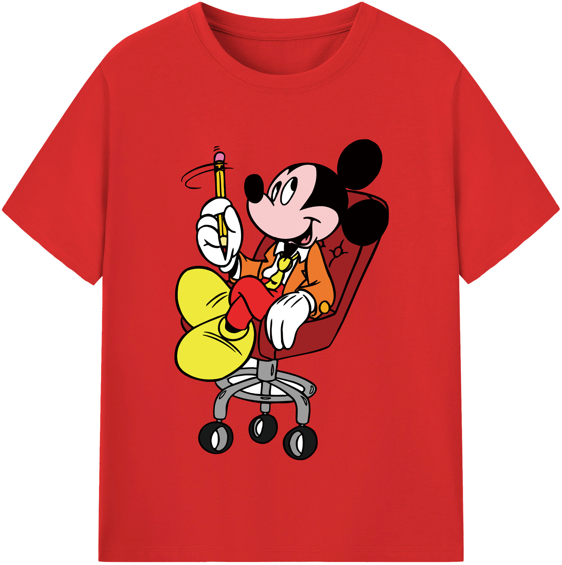 （画像用） ミッキーマウス Mickey Mouse 綿100％半袖Tシャツ（フロントプリント）