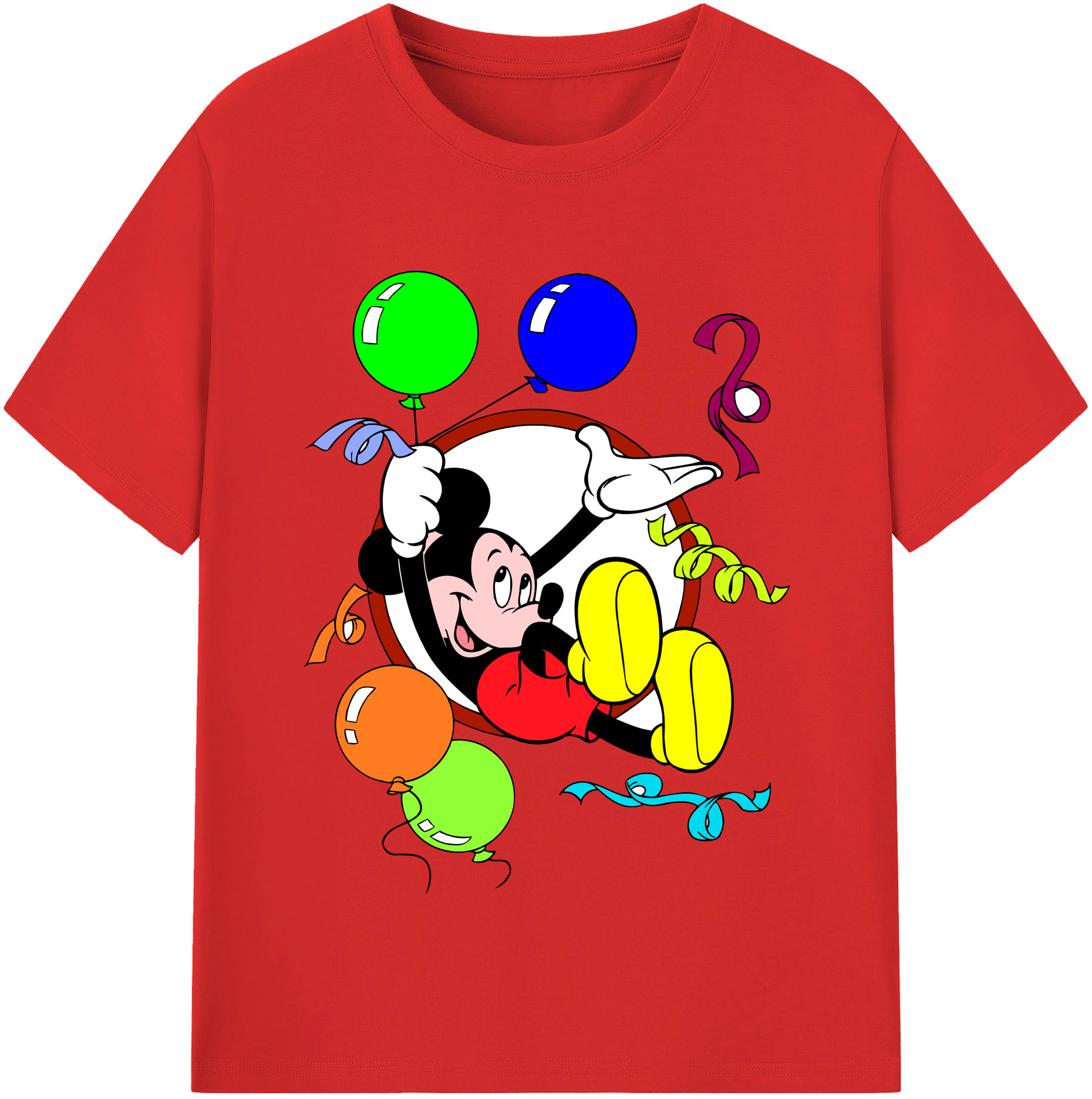 （画像用） ミッキーマウス Mickey Mouse 綿100％半袖Tシャツ（フロントプリント）