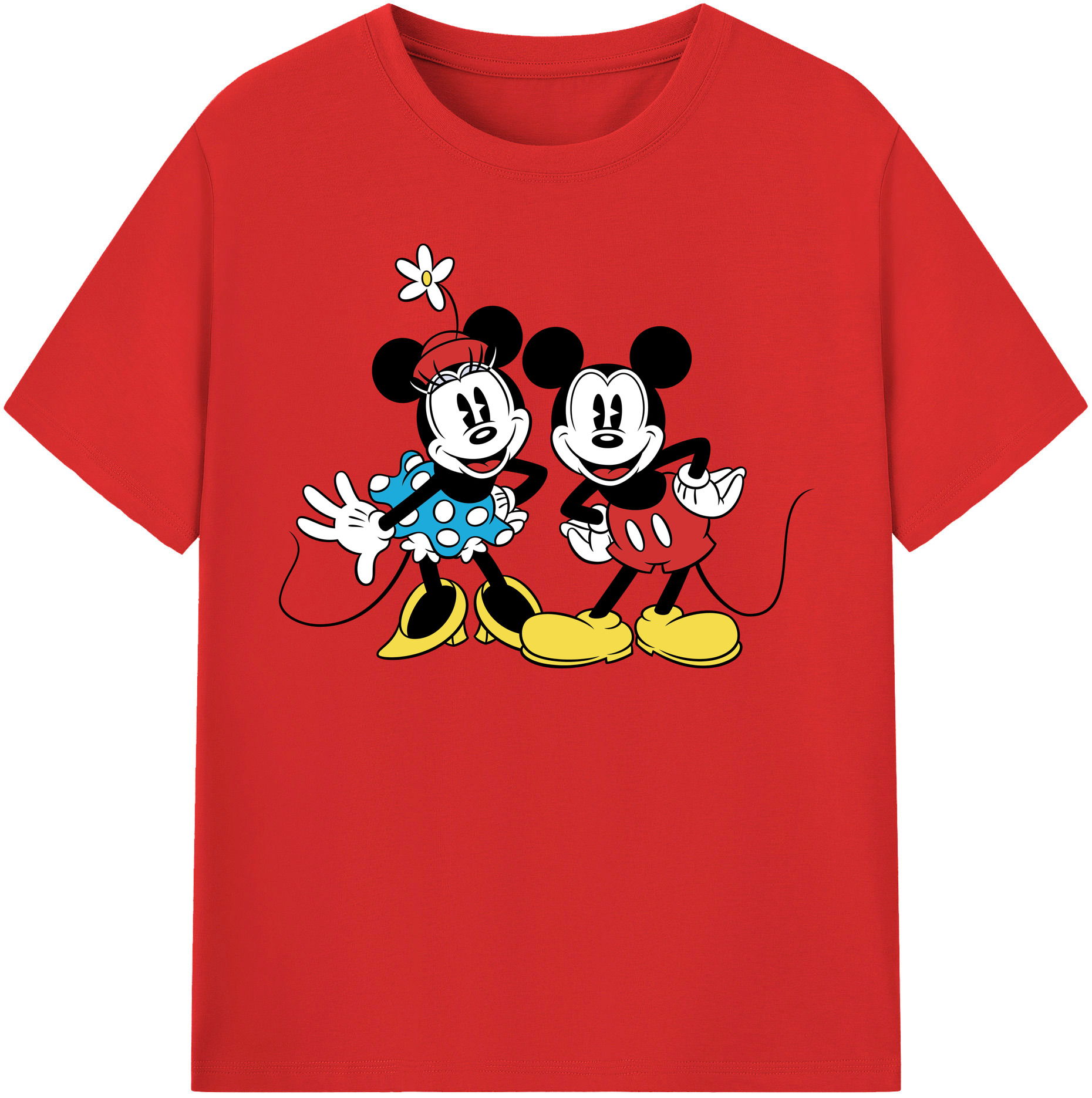 （画像用） ミッキーマウス Mickey Mouse 綿100％半袖Tシャツ（フロントプリント）