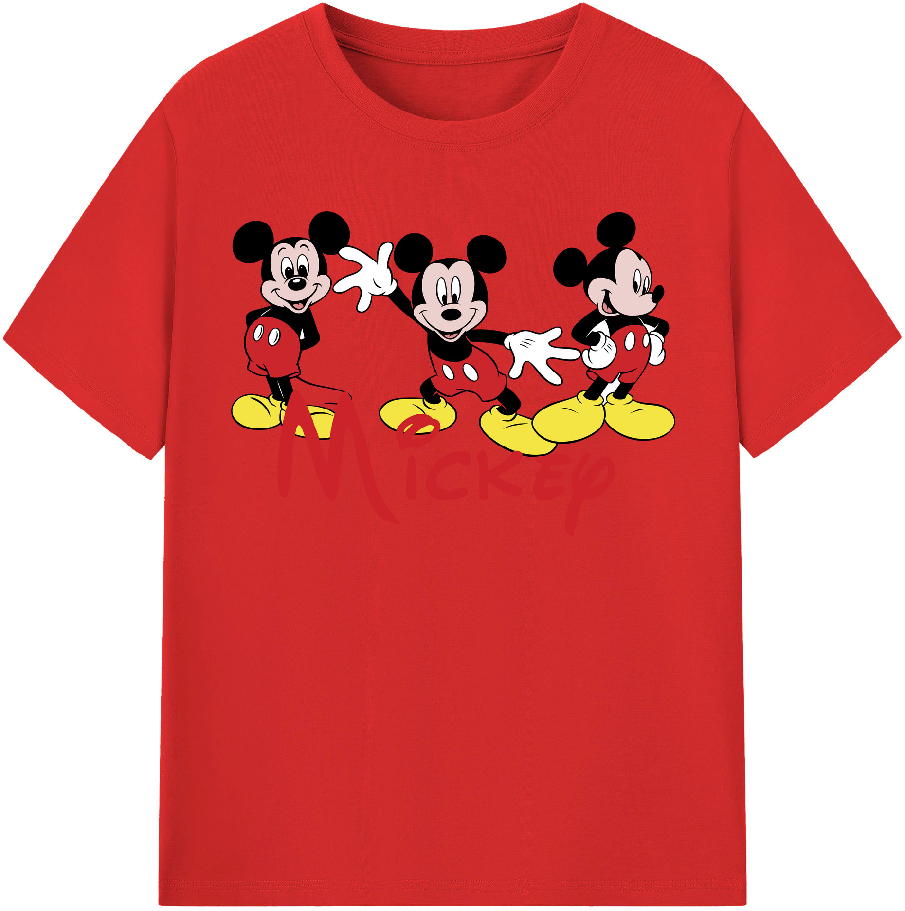 （画像用） ミッキーマウス Mickey Mouse 綿100％半袖Tシャツ（フロントプリント）