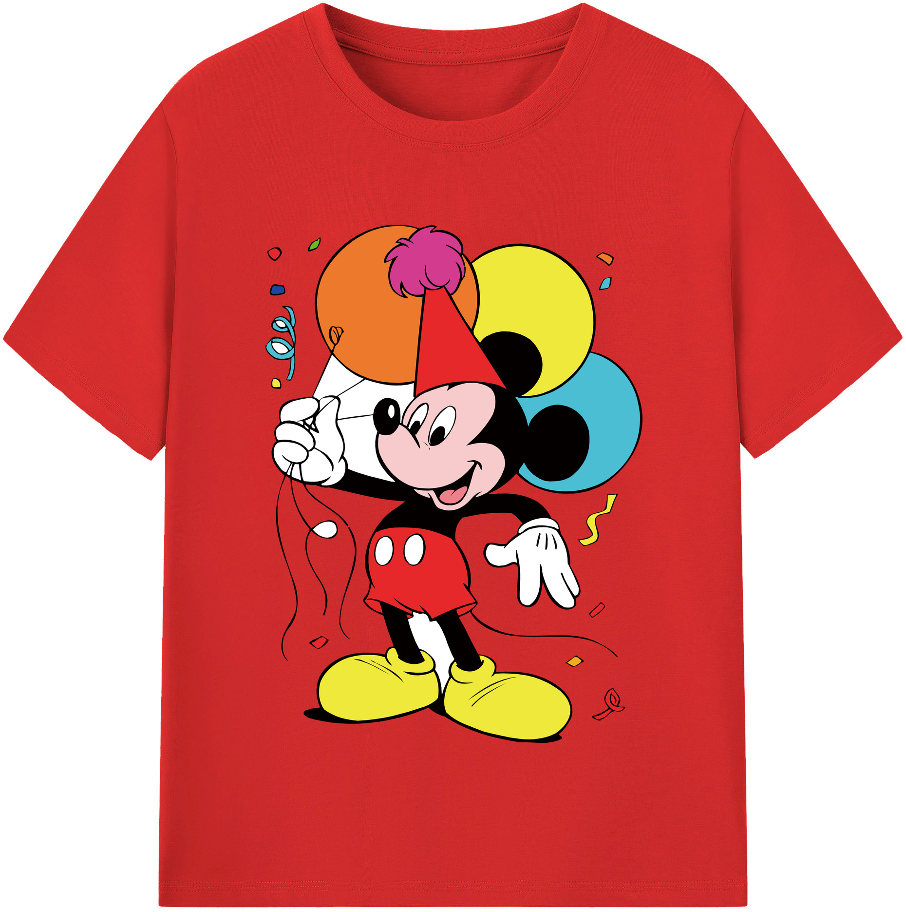 （画像用） ミッキーマウス Mickey Mouse 綿100％半袖Tシャツ（フロントプリント）