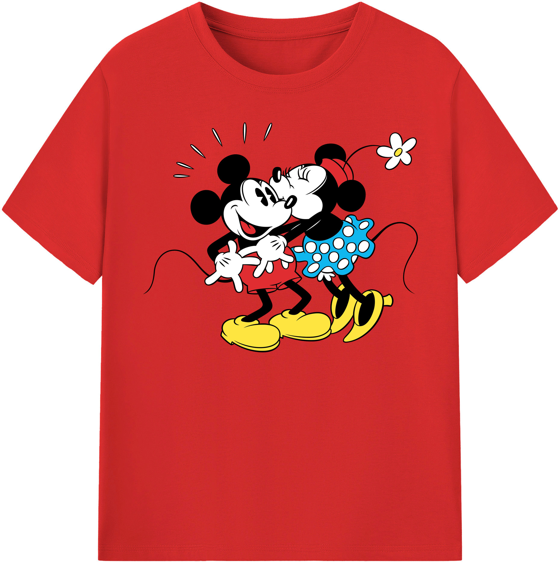 （画像用） ミッキーマウス Mickey Mouse 綿100％半袖Tシャツ（フロントプリント）
