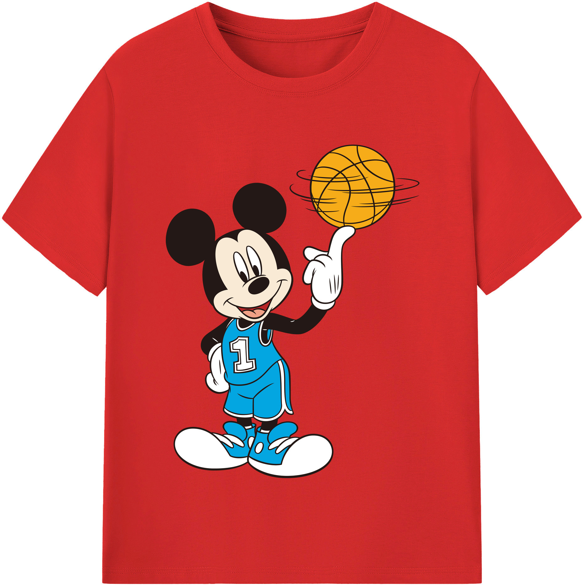 （画像用） ミッキーマウス Mickey Mouse 綿100％半袖Tシャツ（フロントプリント）