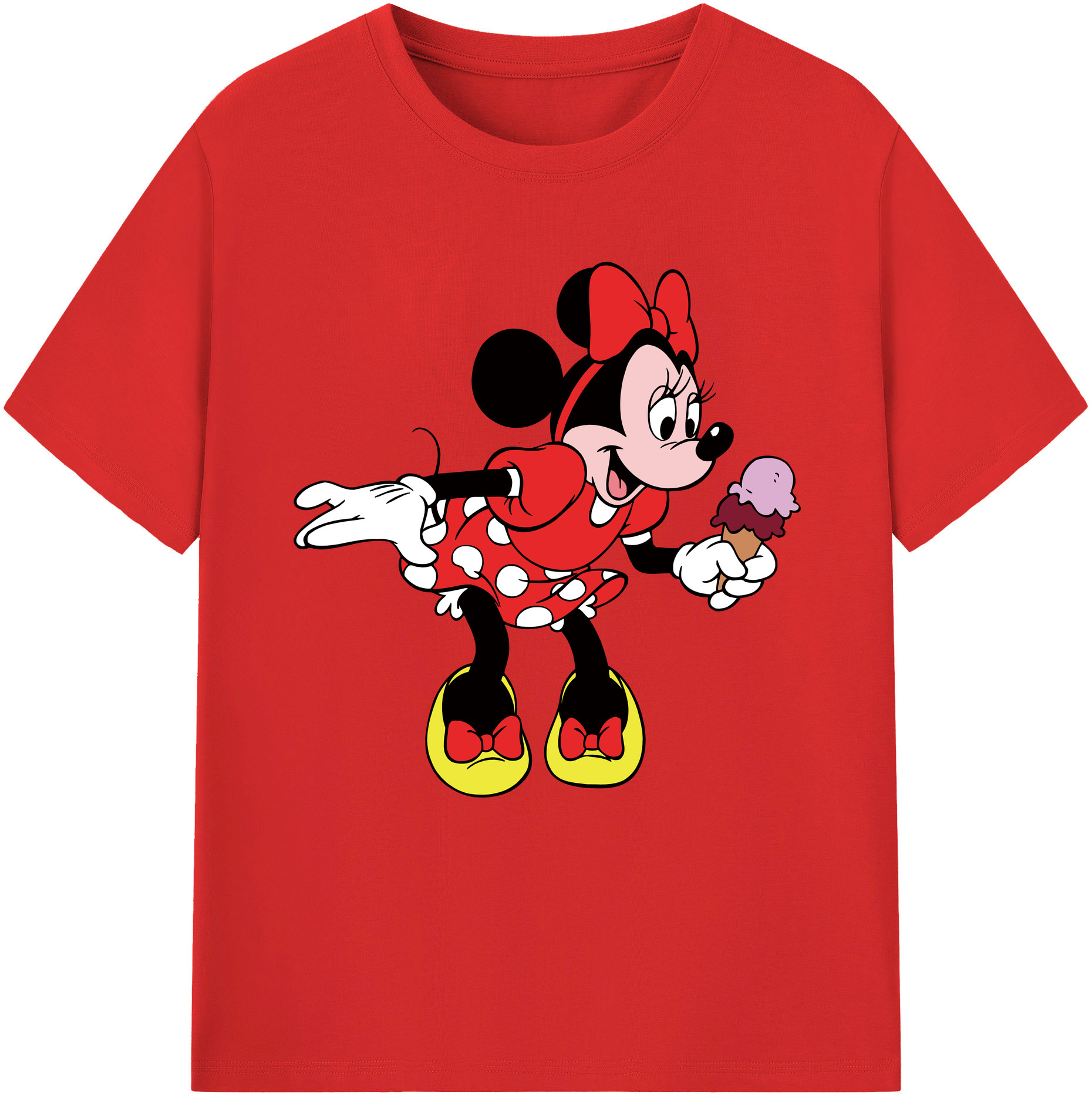 （画像用） ミッキーマウス Mickey Mouse 綿100％半袖Tシャツ（フロントプリント）