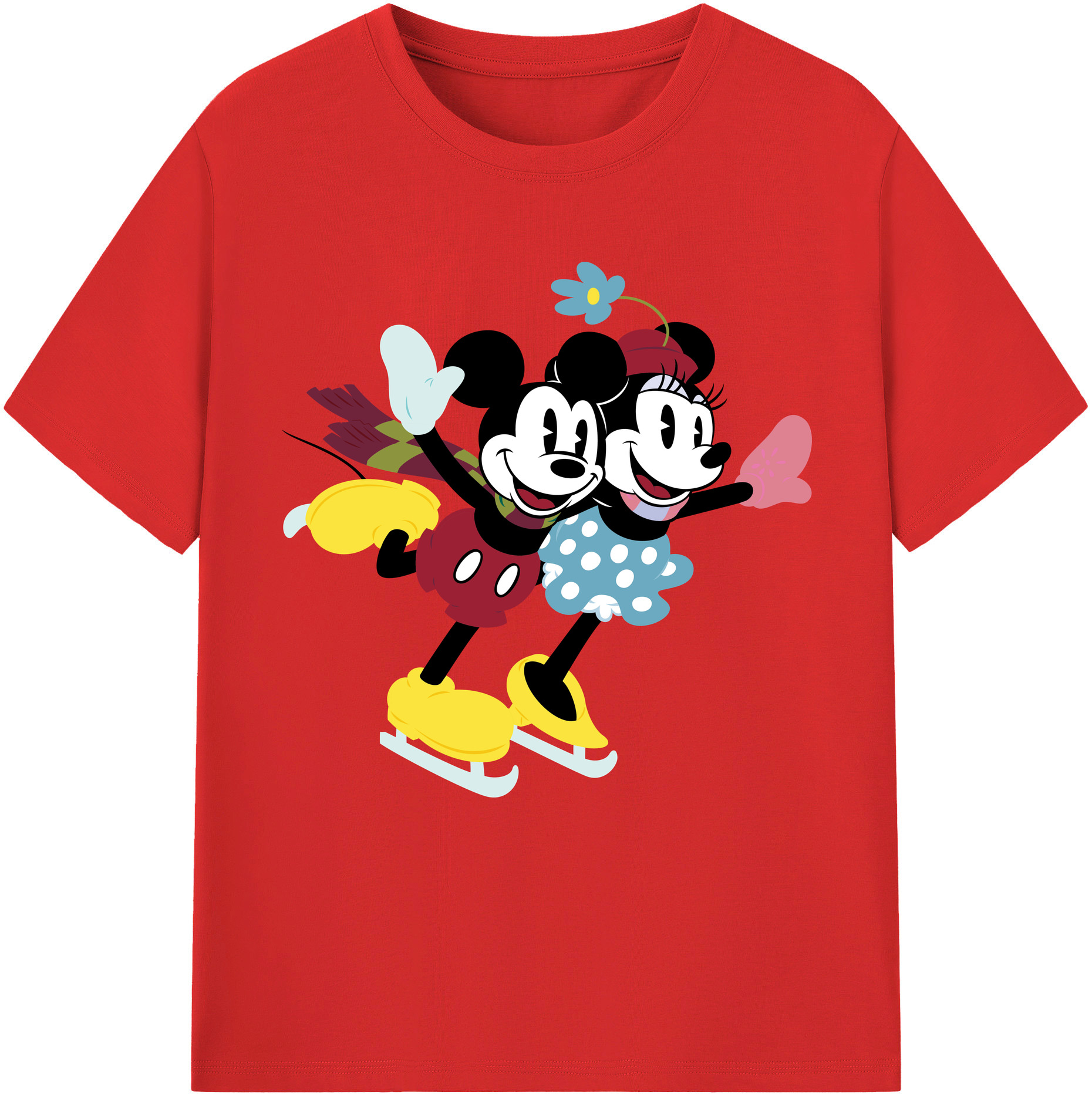 （画像用） ミッキーマウス Mickey Mouse 綿100％半袖Tシャツ（フロントプリント）