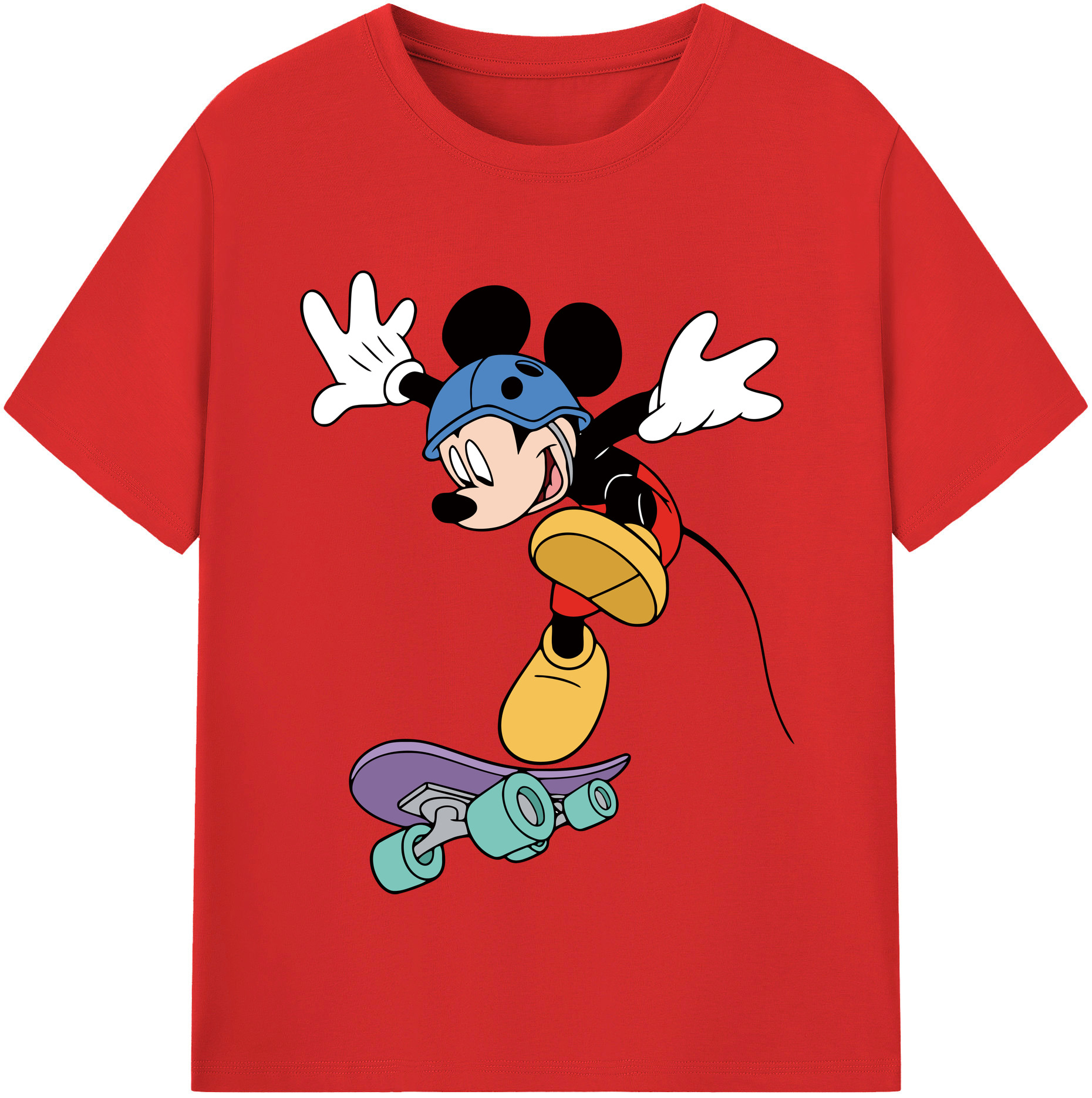 （画像用） ミッキーマウス Mickey Mouse 綿100％半袖Tシャツ（フロントプリント）