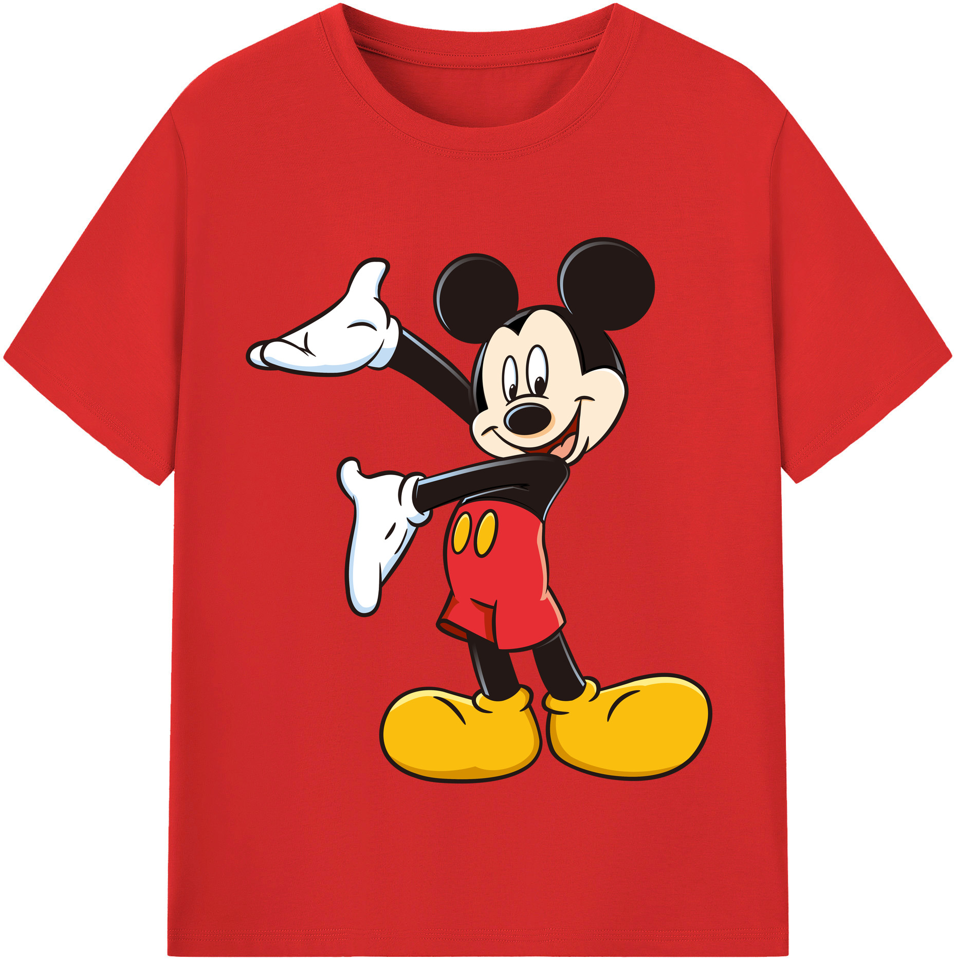 （画像用） ミッキーマウス Mickey Mouse 綿100％半袖Tシャツ（フロントプリント）