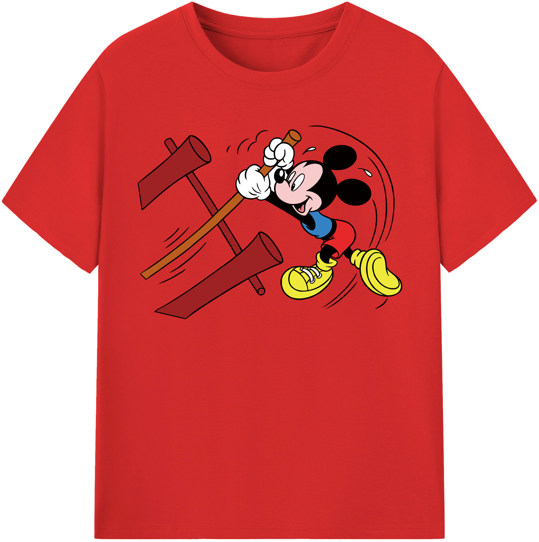 （画像用） ミッキーマウス Mickey Mouse 綿100％半袖Tシャツ（フロントプリント）