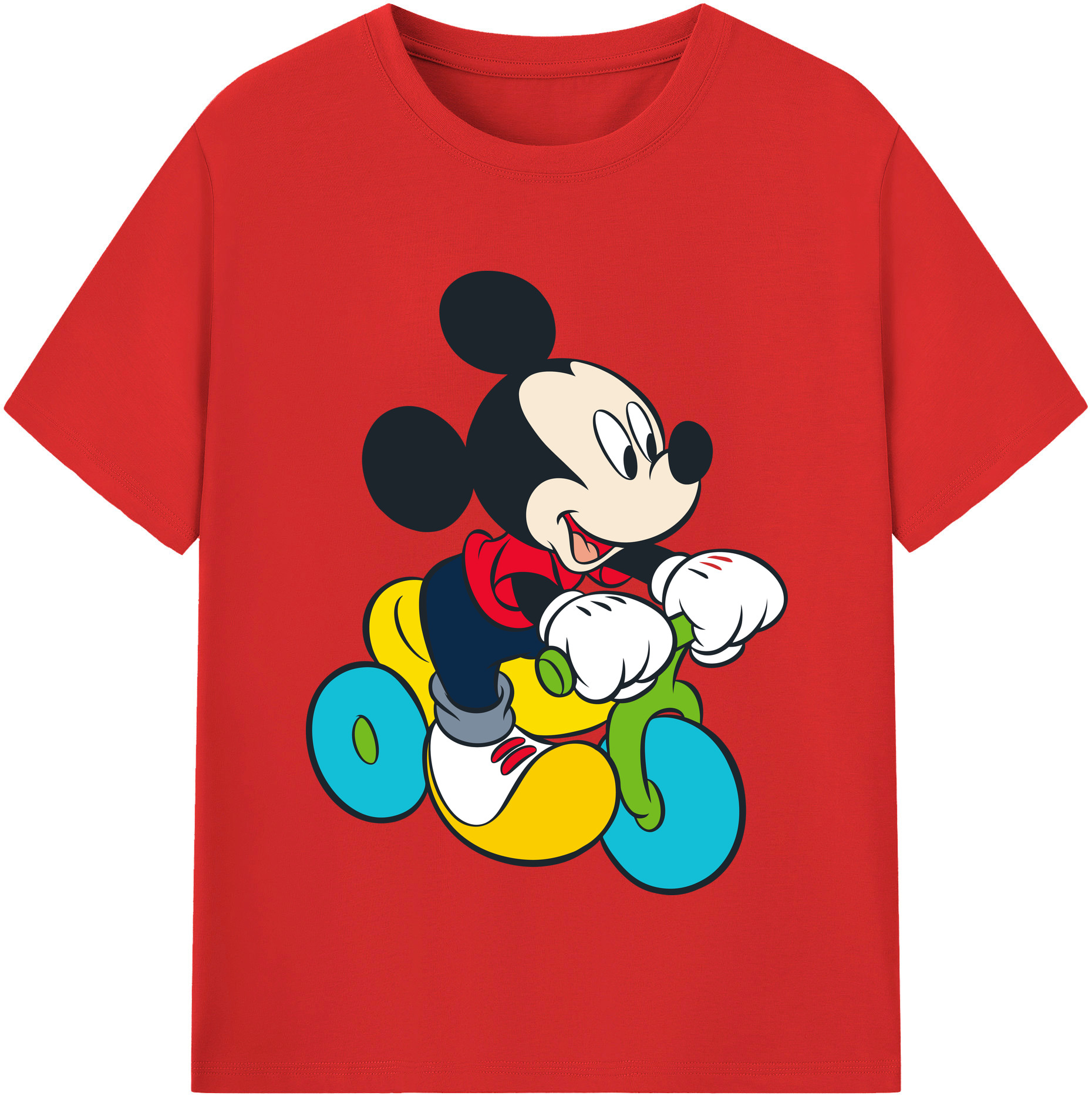 （画像用） ミッキーマウス Mickey Mouse 綿100％半袖Tシャツ（フロントプリント）