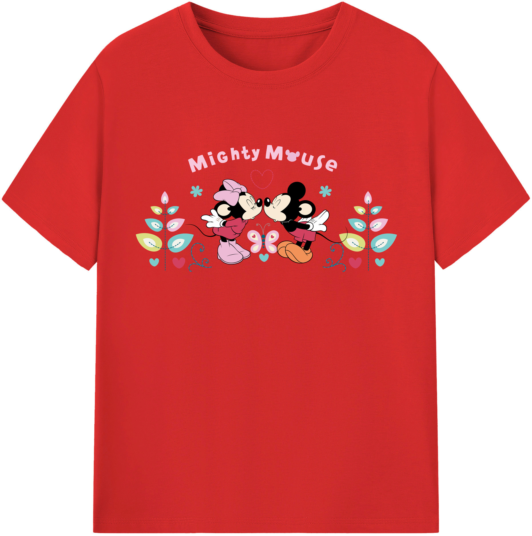 （画像用） ミッキーマウス Mickey Mouse 綿100％半袖Tシャツ（フロントプリント）