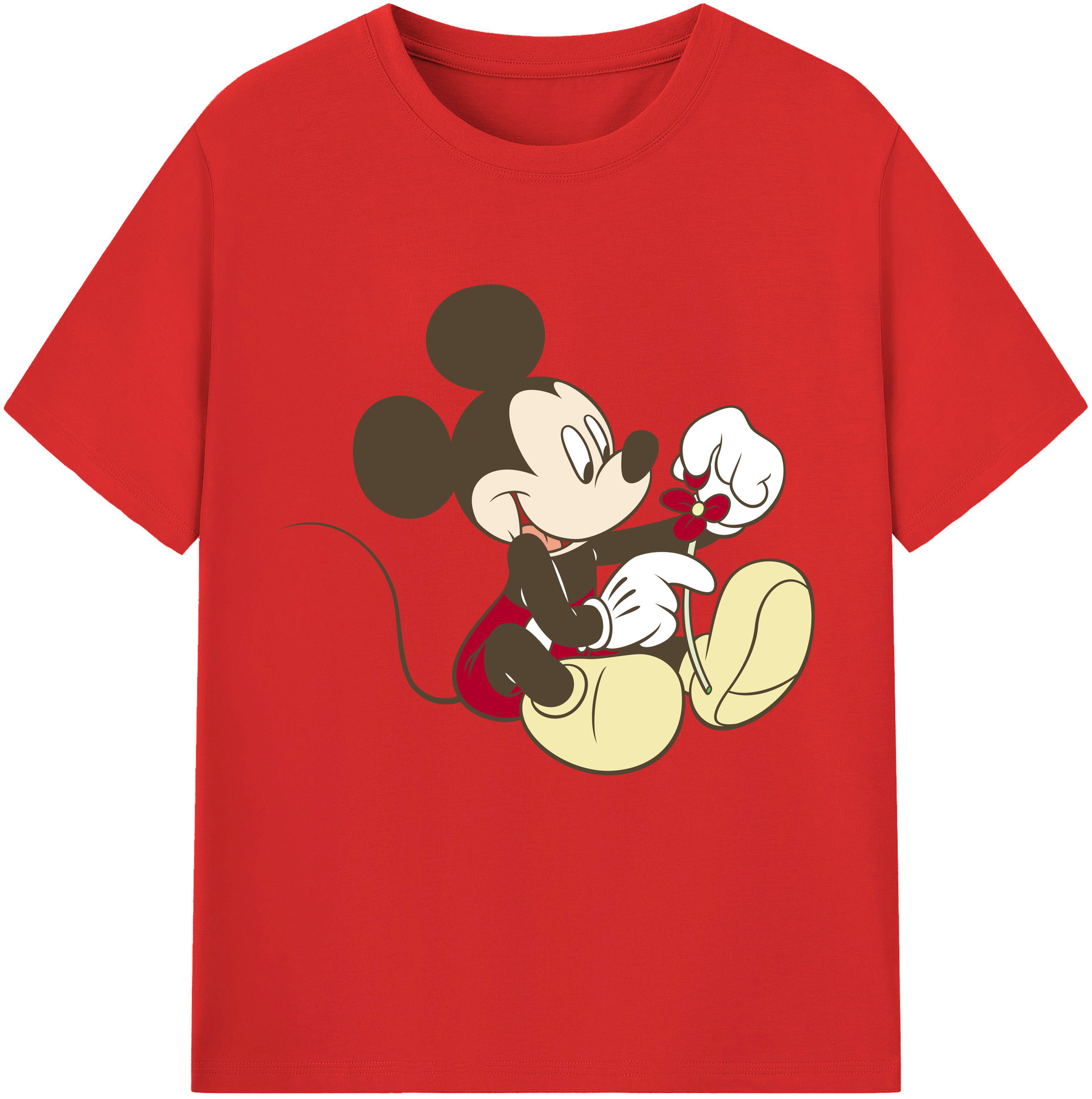 （画像用） ミッキーマウス Mickey Mouse 綿100％半袖Tシャツ（フロントプリント）