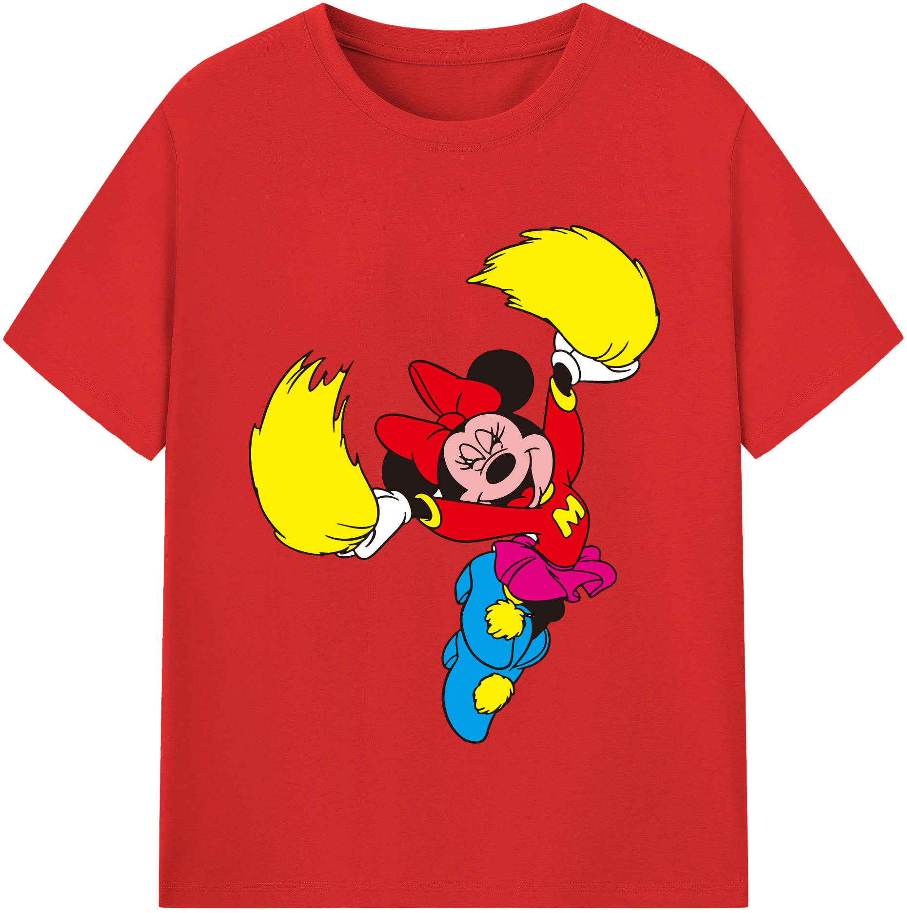 （画像用） ミッキーマウス Mickey Mouse 綿100％半袖Tシャツ（フロントプリント）
