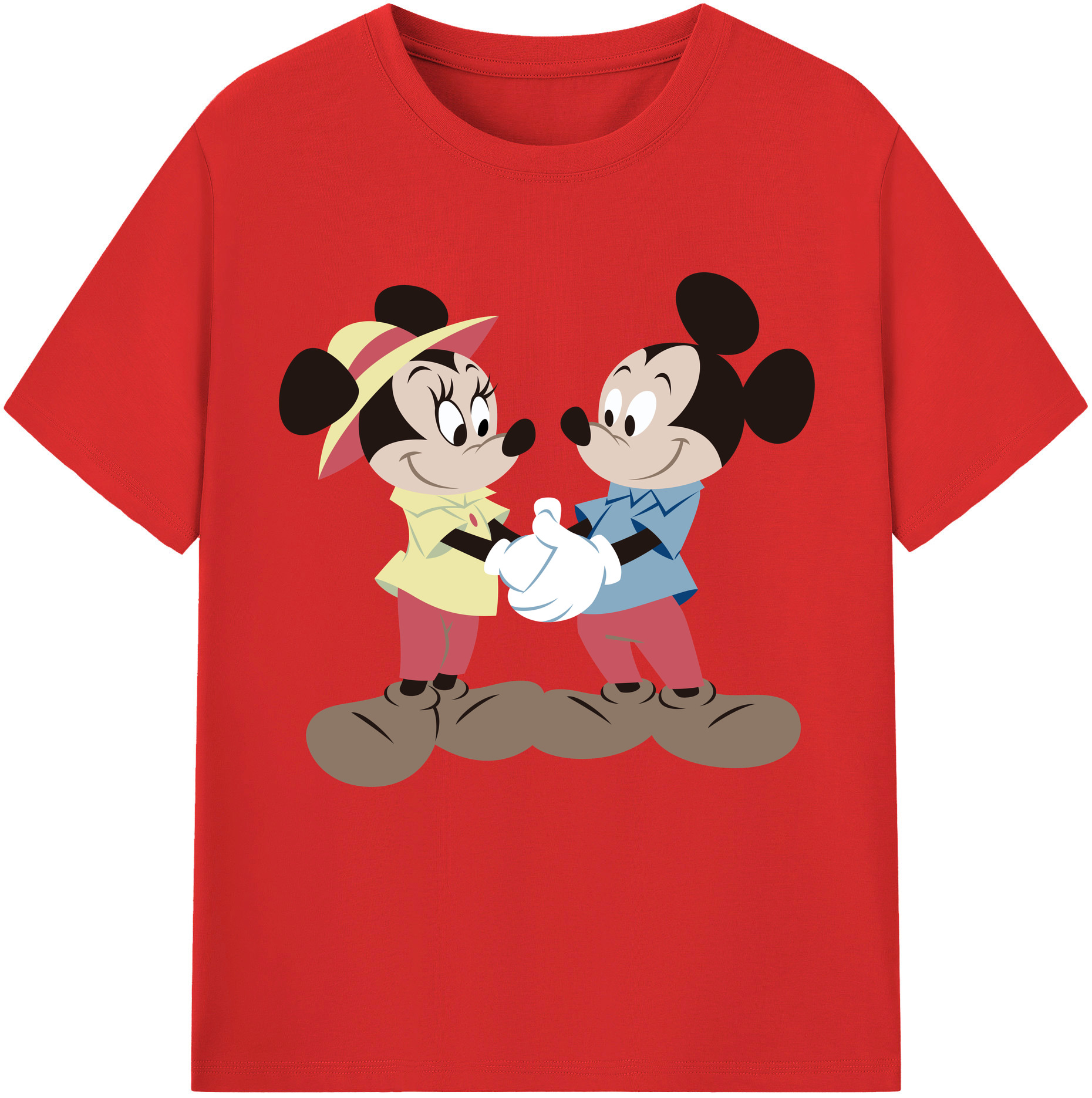 （画像用） ミッキーマウス Mickey Mouse 綿100％半袖Tシャツ（フロントプリント）