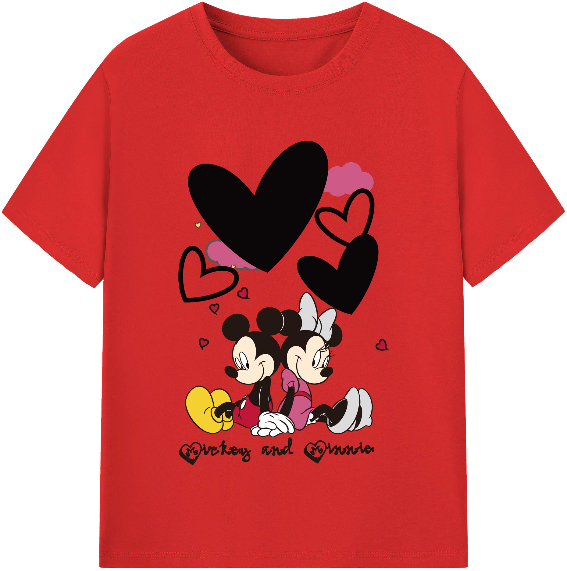 （画像用） ミッキーマウス Mickey Mouse 綿100％半袖Tシャツ（フロントプリント）