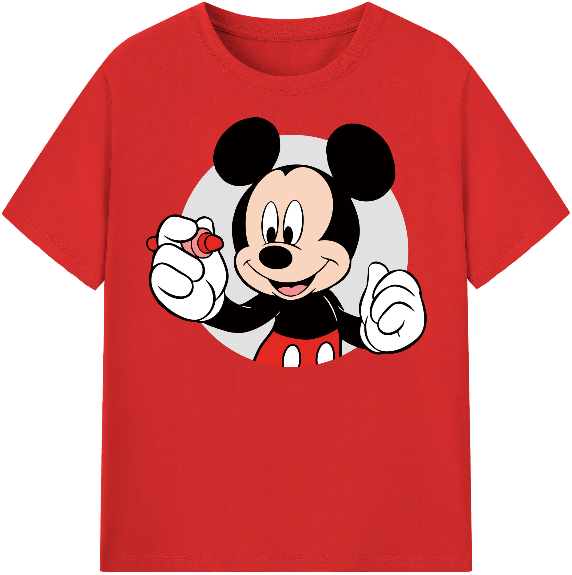 （画像用） ミッキーマウス Mickey Mouse 綿100％半袖Tシャツ（フロントプリント）