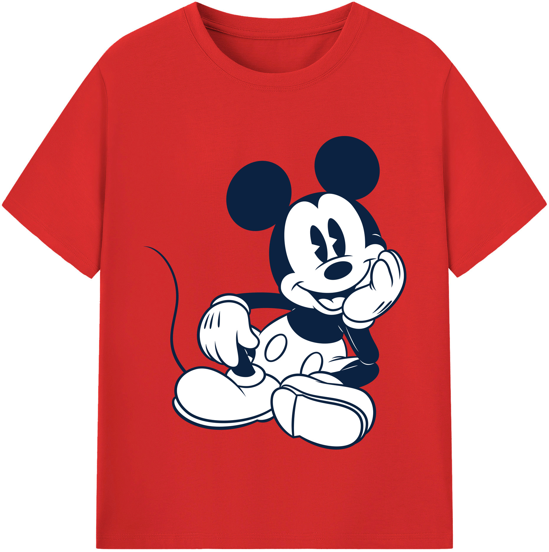 （画像用） ミッキーマウス Mickey Mouse 綿100％半袖Tシャツ（フロントプリント）