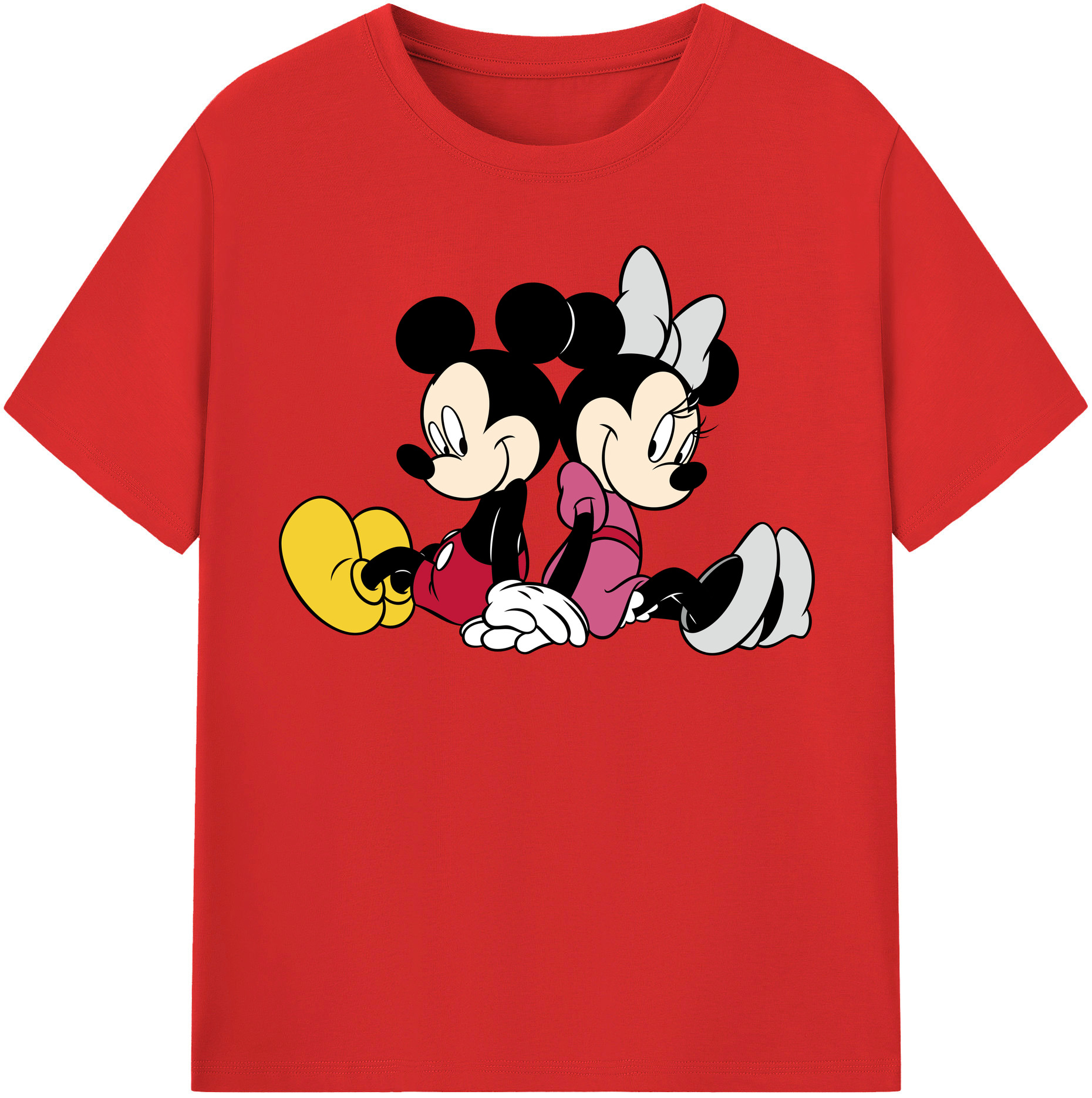（画像用） ミッキーマウス Mickey Mouse 綿100％半袖Tシャツ（フロントプリント）