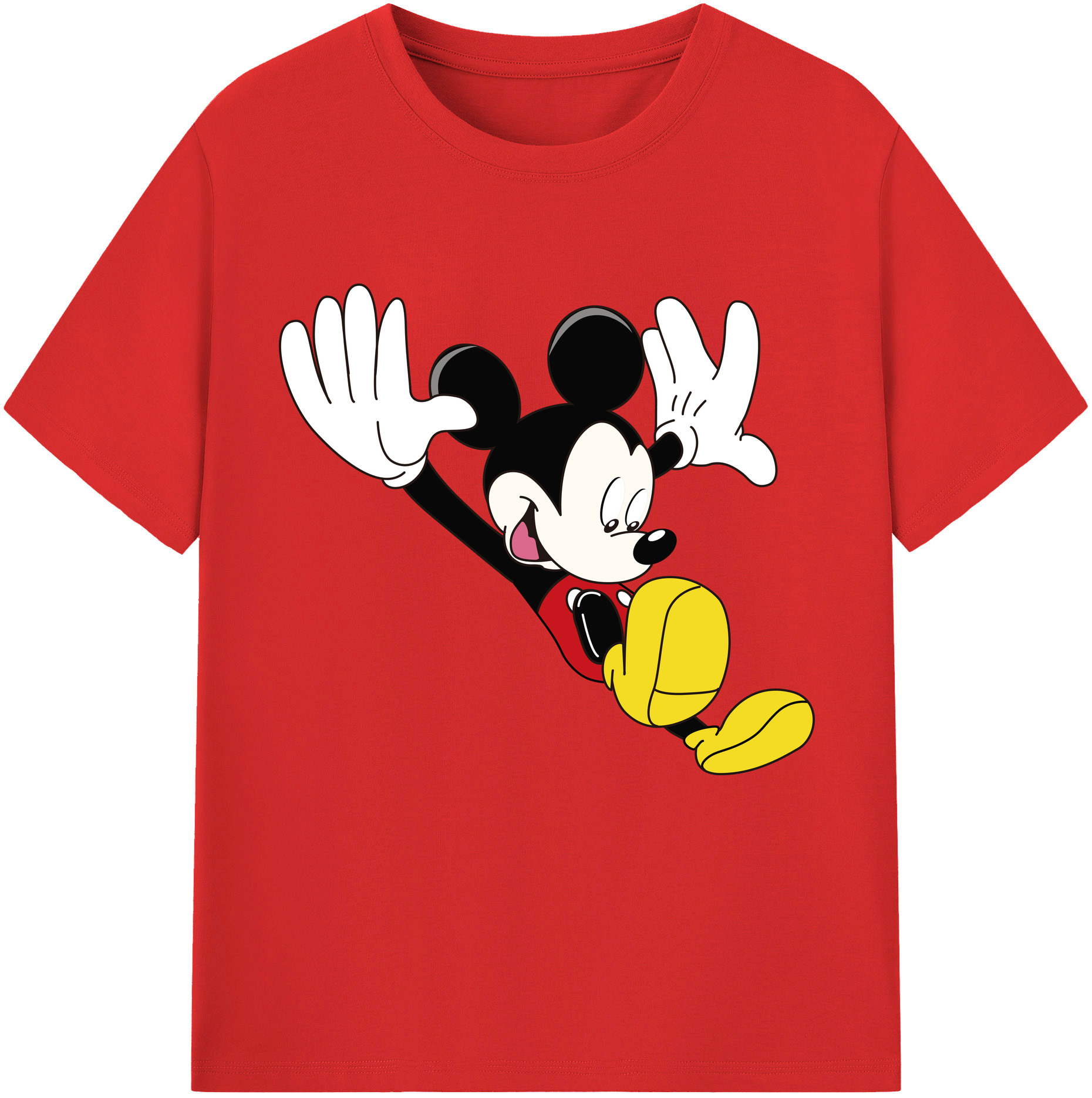 （画像用） ミッキーマウス Mickey Mouse 綿100％半袖Tシャツ（フロントプリント）