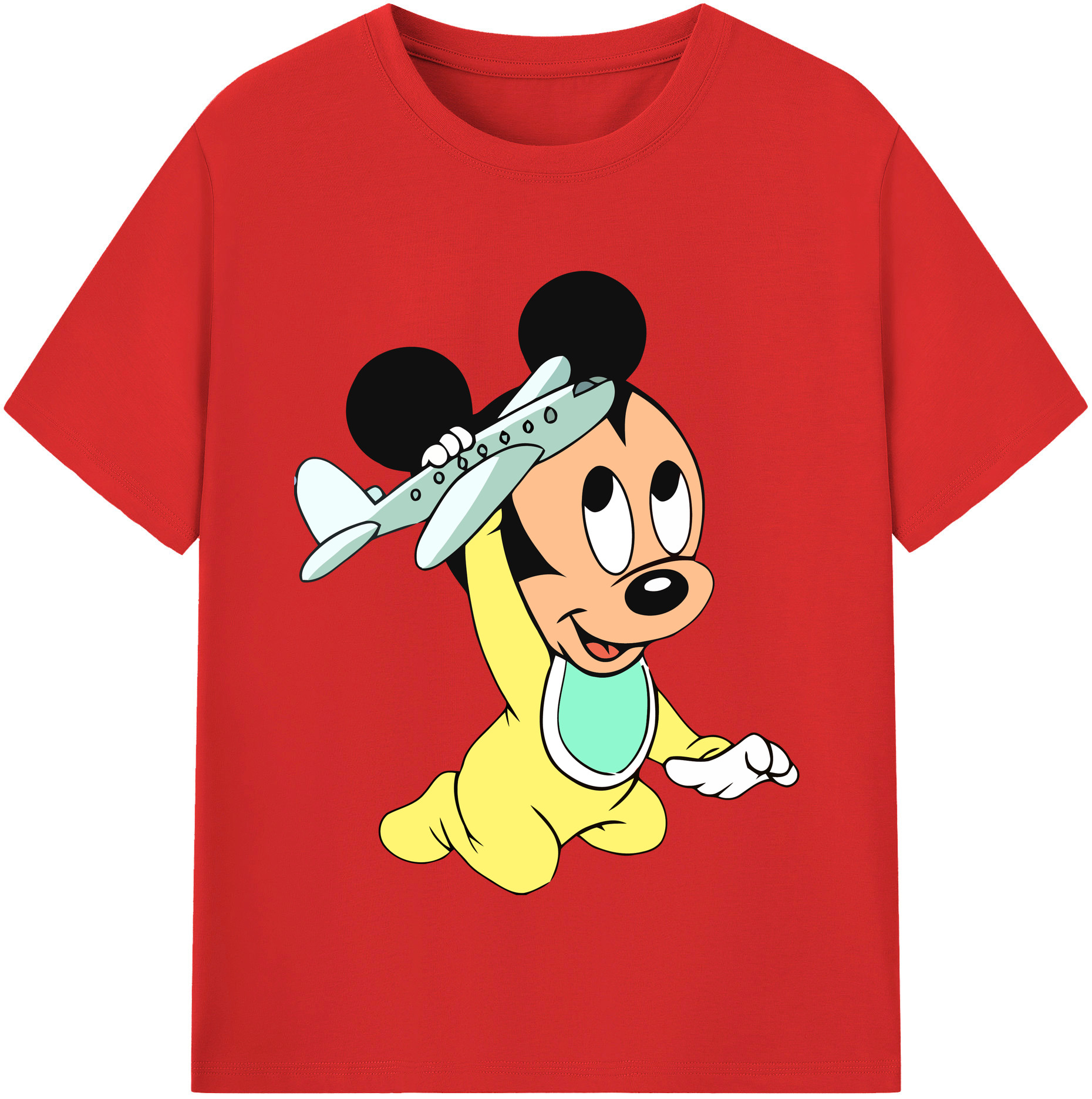 （画像用） ミッキーマウス Mickey Mouse 綿100％半袖Tシャツ（フロントプリント）