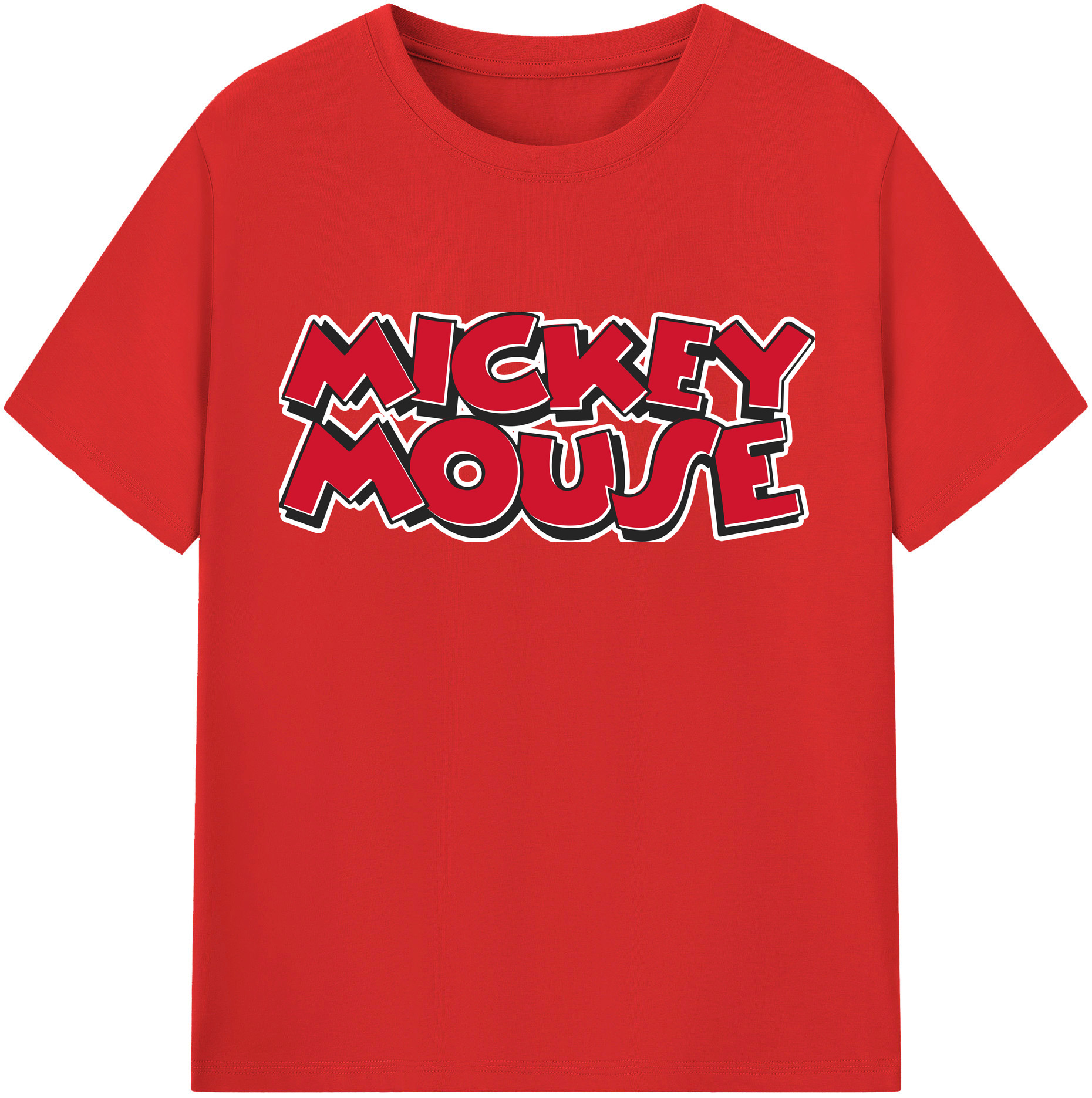 （画像用） ミッキーマウス Mickey Mouse 綿100％半袖Tシャツ（フロントプリント）