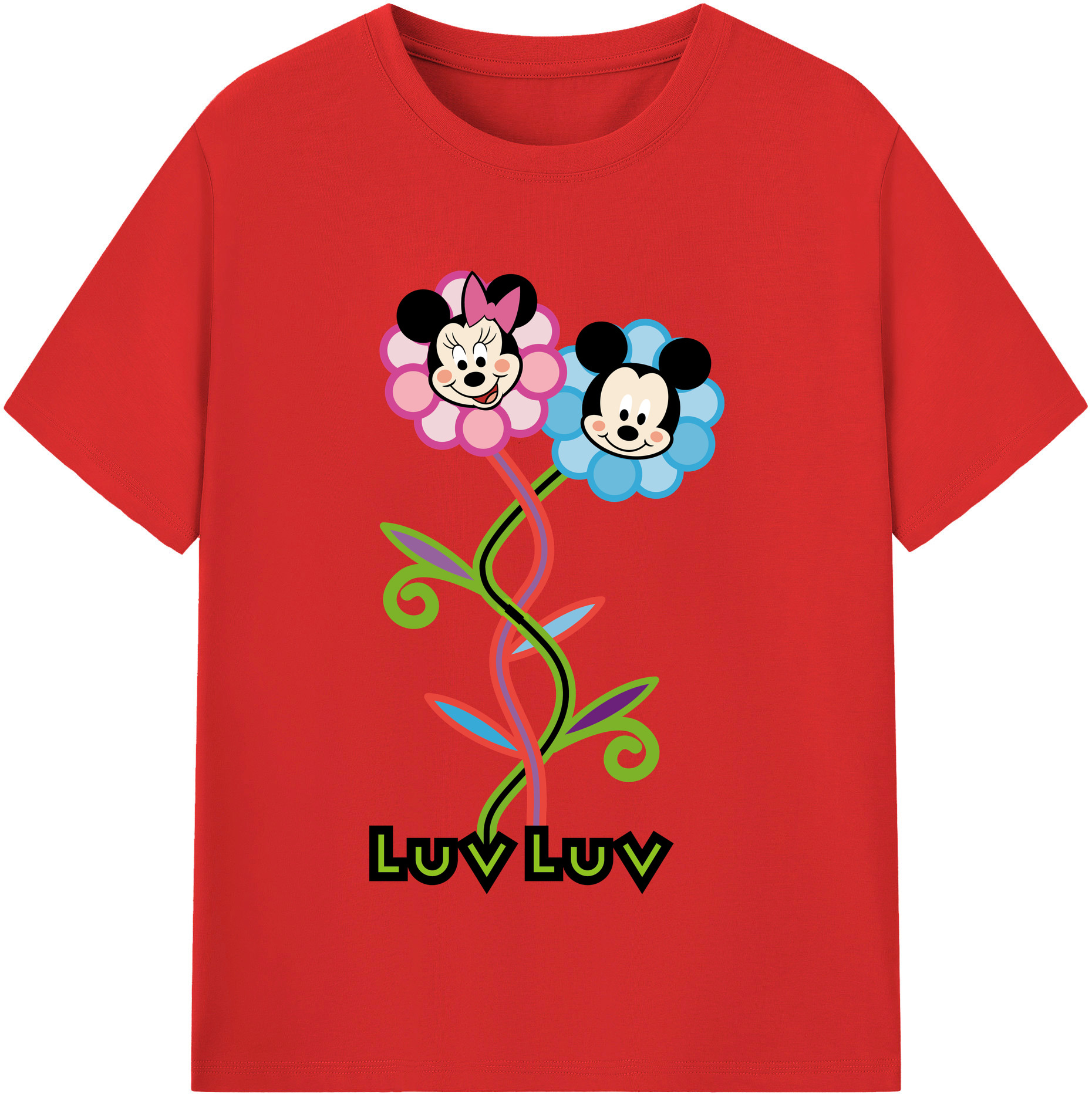 （画像用） ミッキーマウス Mickey Mouse 綿100％半袖Tシャツ（フロントプリント）