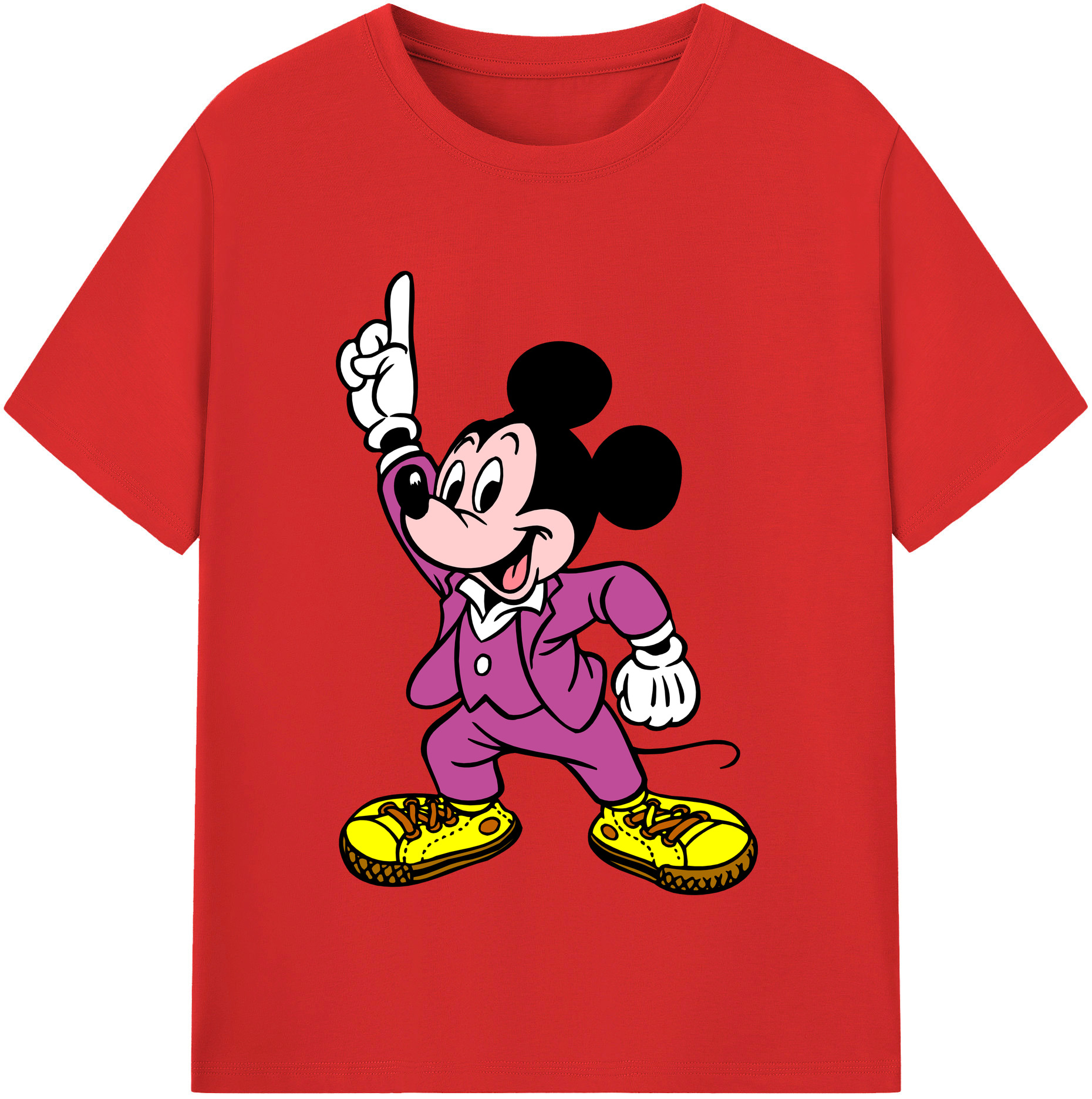 （画像用） ミッキーマウス Mickey Mouse 綿100％半袖Tシャツ（フロントプリント）