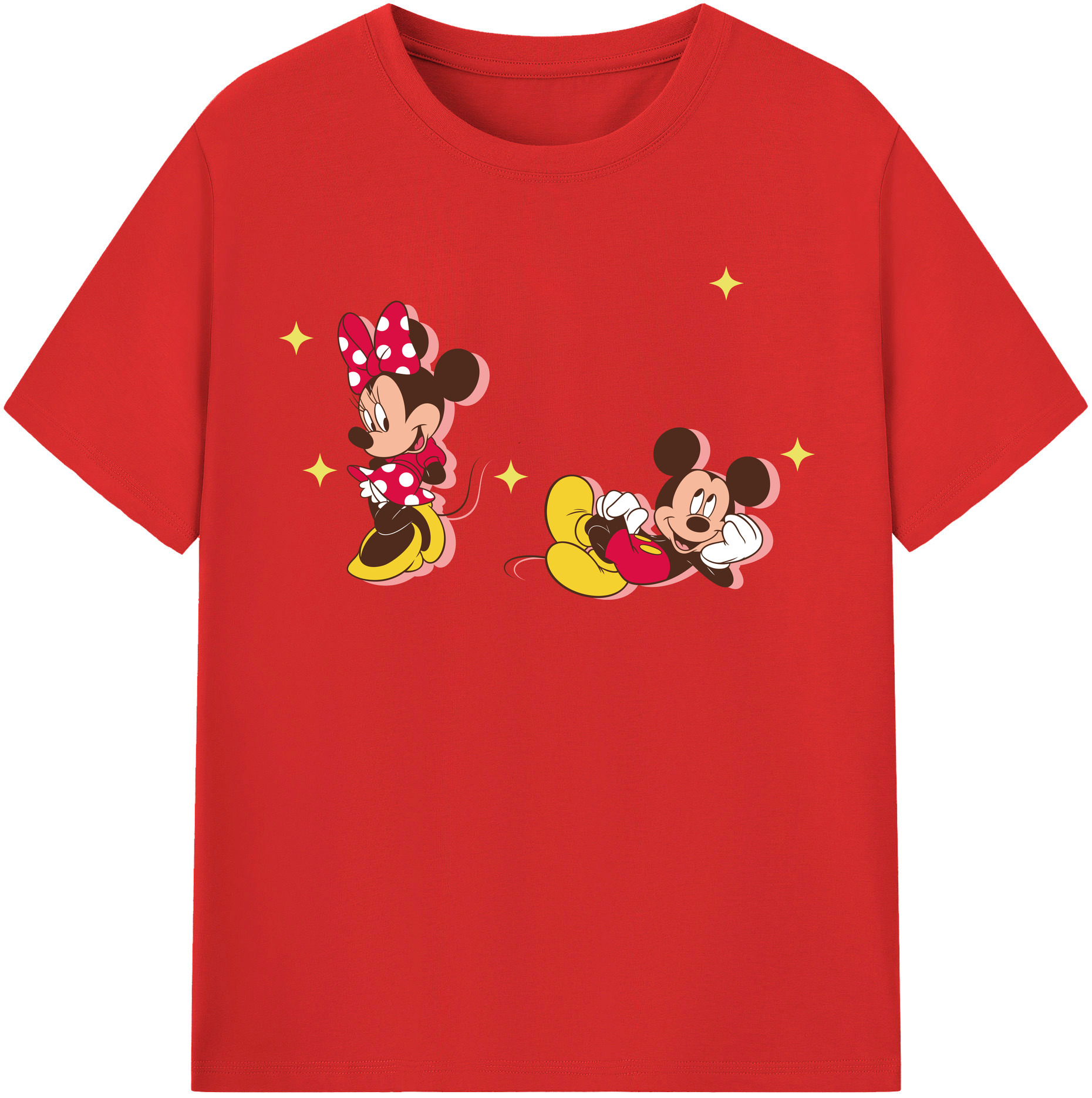 （画像用） ミッキーマウス Mickey Mouse 綿100％半袖Tシャツ（フロントプリント）