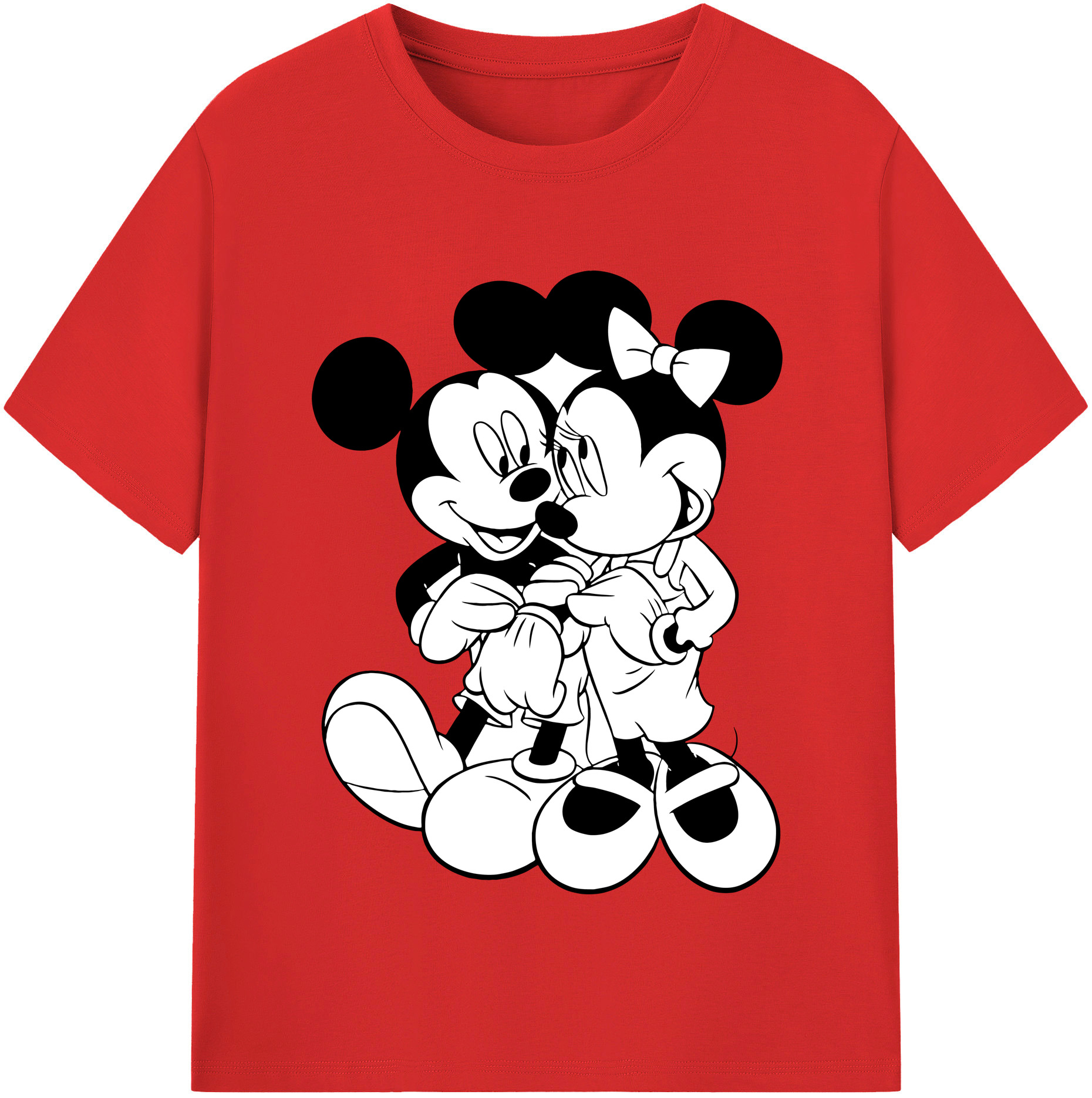 （画像用） ミッキーマウス Mickey Mouse 綿100％半袖Tシャツ（フロントプリント）